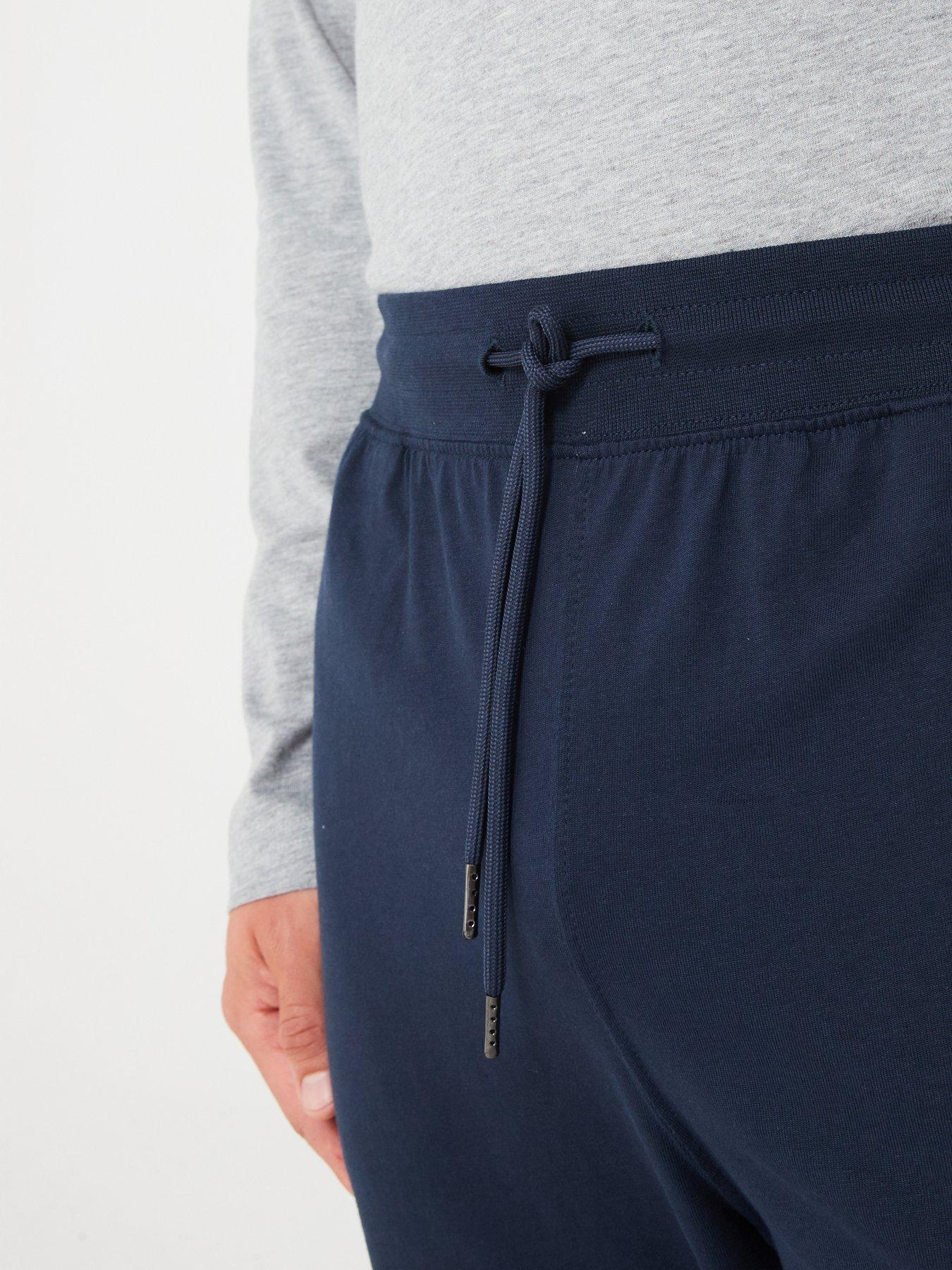 Image 4 of 5 of Everyday Long Sleeve T-shirt And Jogger Pj Set - Grey Marl/navy