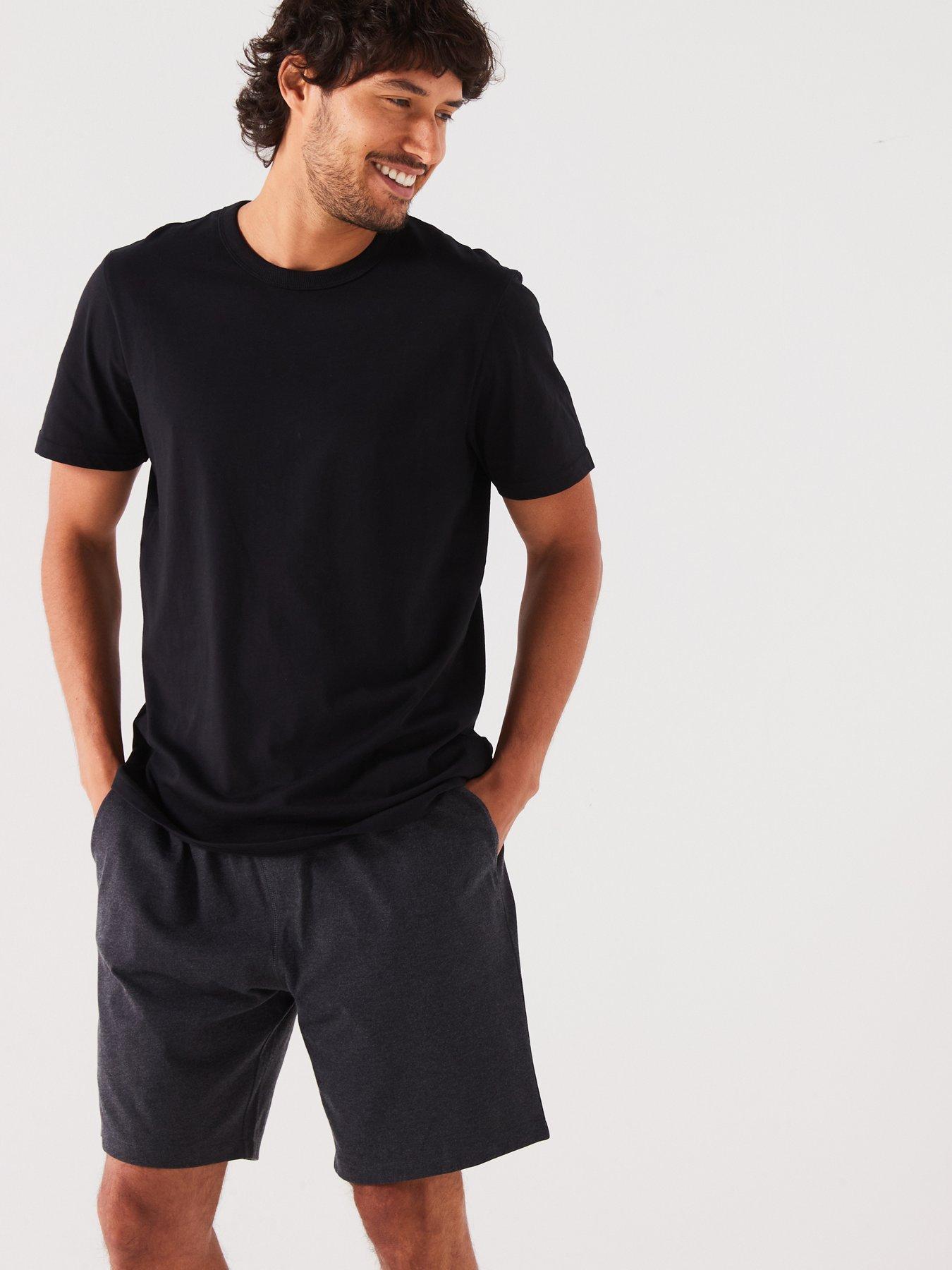 Everyday T Shirt And Short PJ Set Black Charcoal Very
