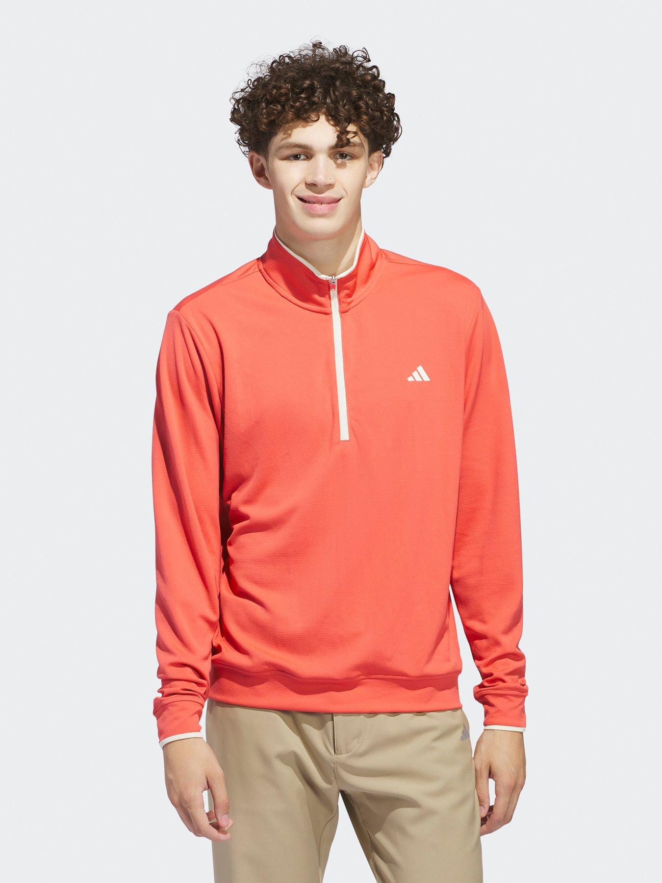 Adidas Mens Golf Lightweight Half Zip Top -Scarlet