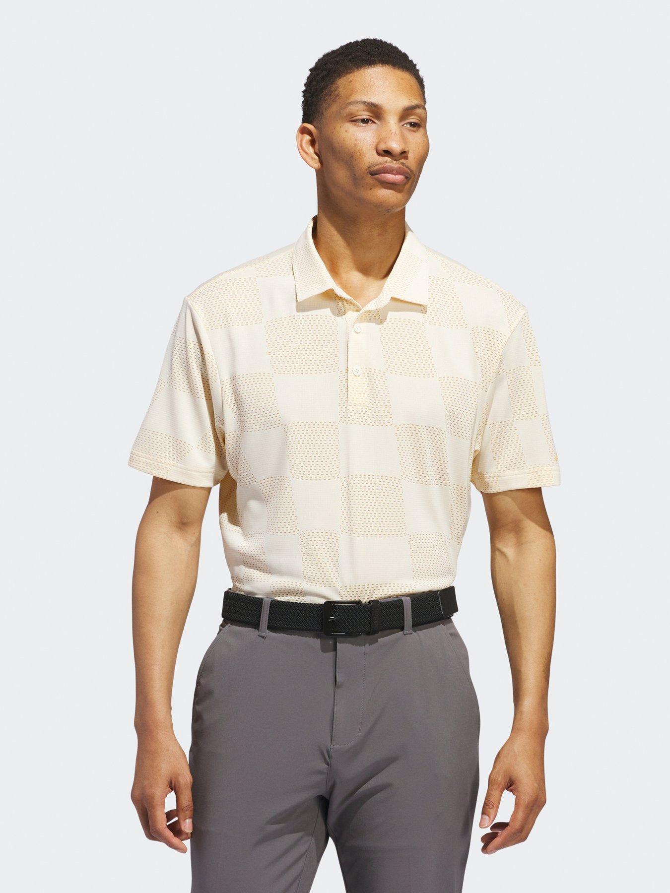 Image 1 of 5 of adidas Mens Golf Textured  Polo-yellow