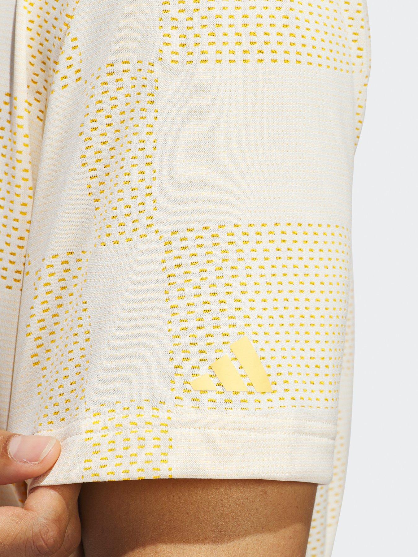 Image 4 of 5 of adidas Mens Golf Textured  Polo-yellow