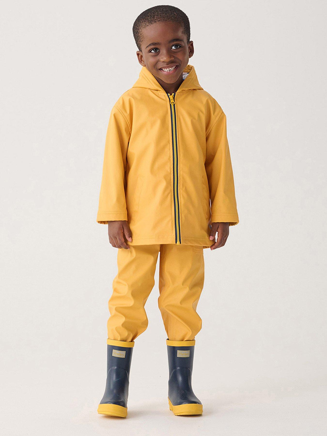Hatley Boys Zip Up Splash Jacket Yellow Very