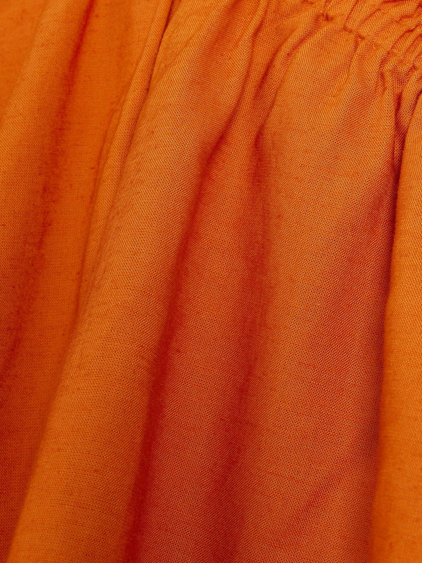 Image 5 of 5 of River Island Linen One Shoulder Top - Rust