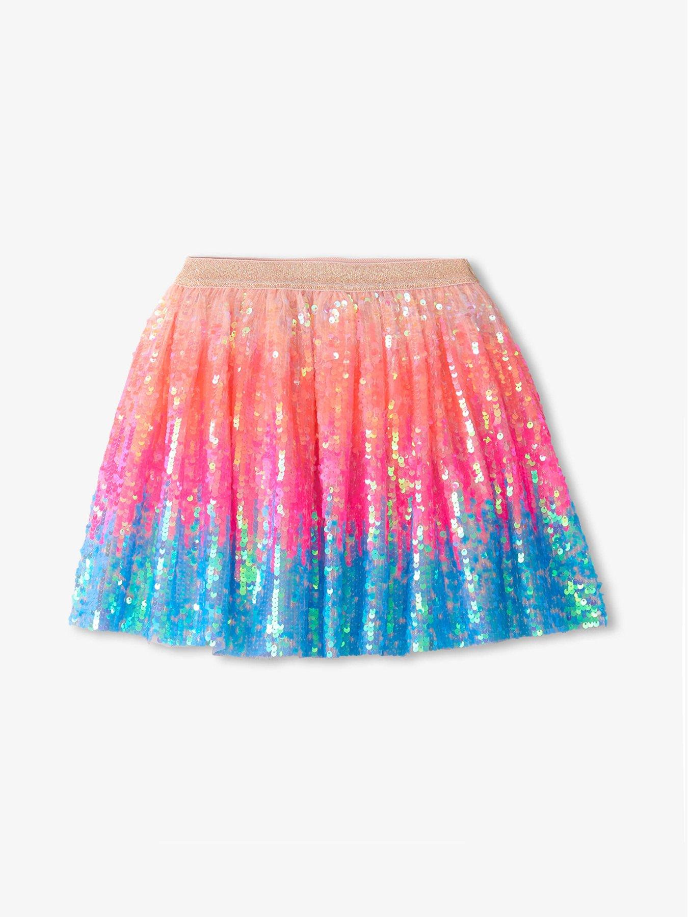 Girls Happy Sparkly Sequin Tulle Skirt Pink