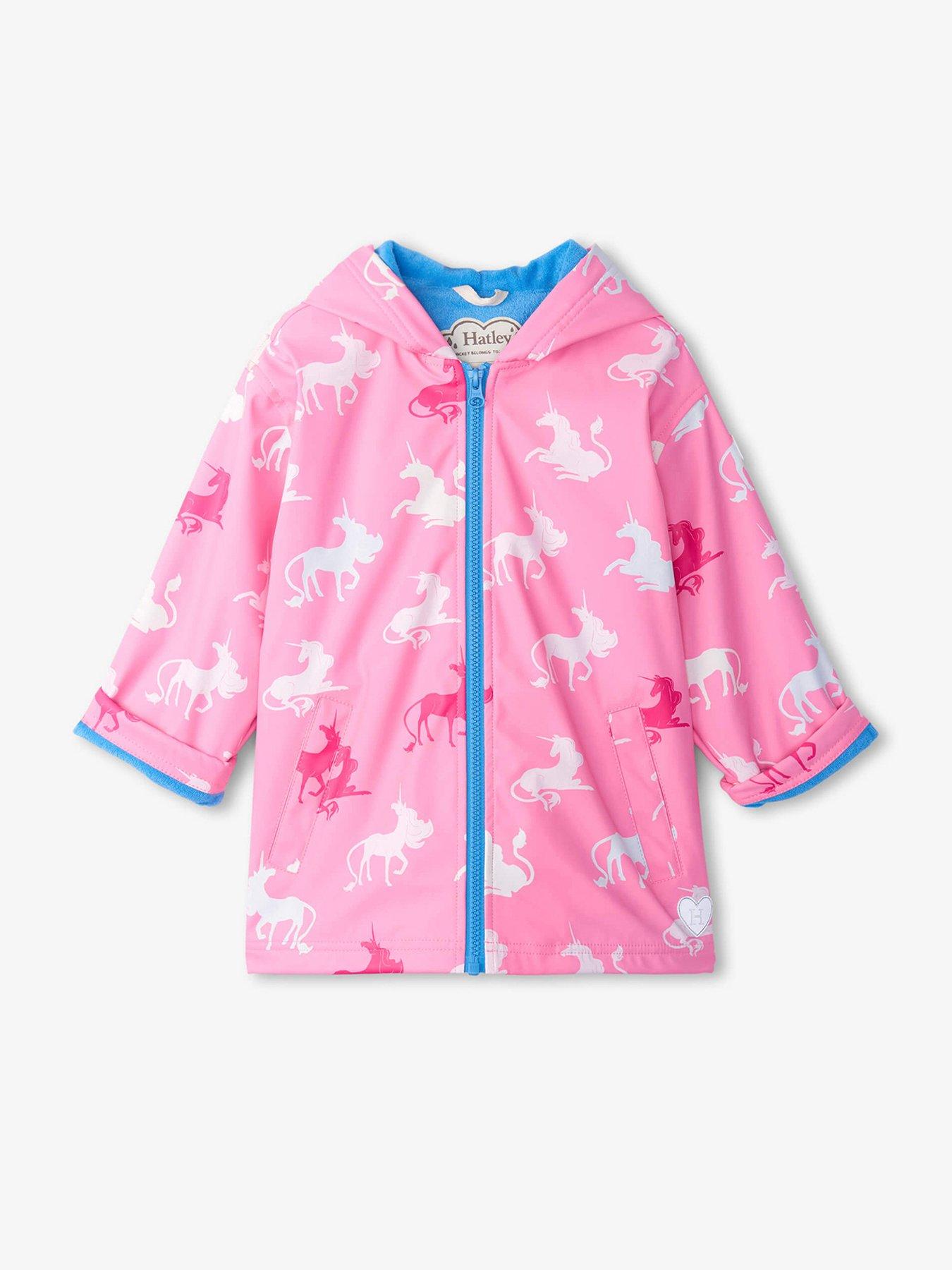 Hatley Girls Mystical Unicorn Colour Change Zip Up Rain Jacket Sachet