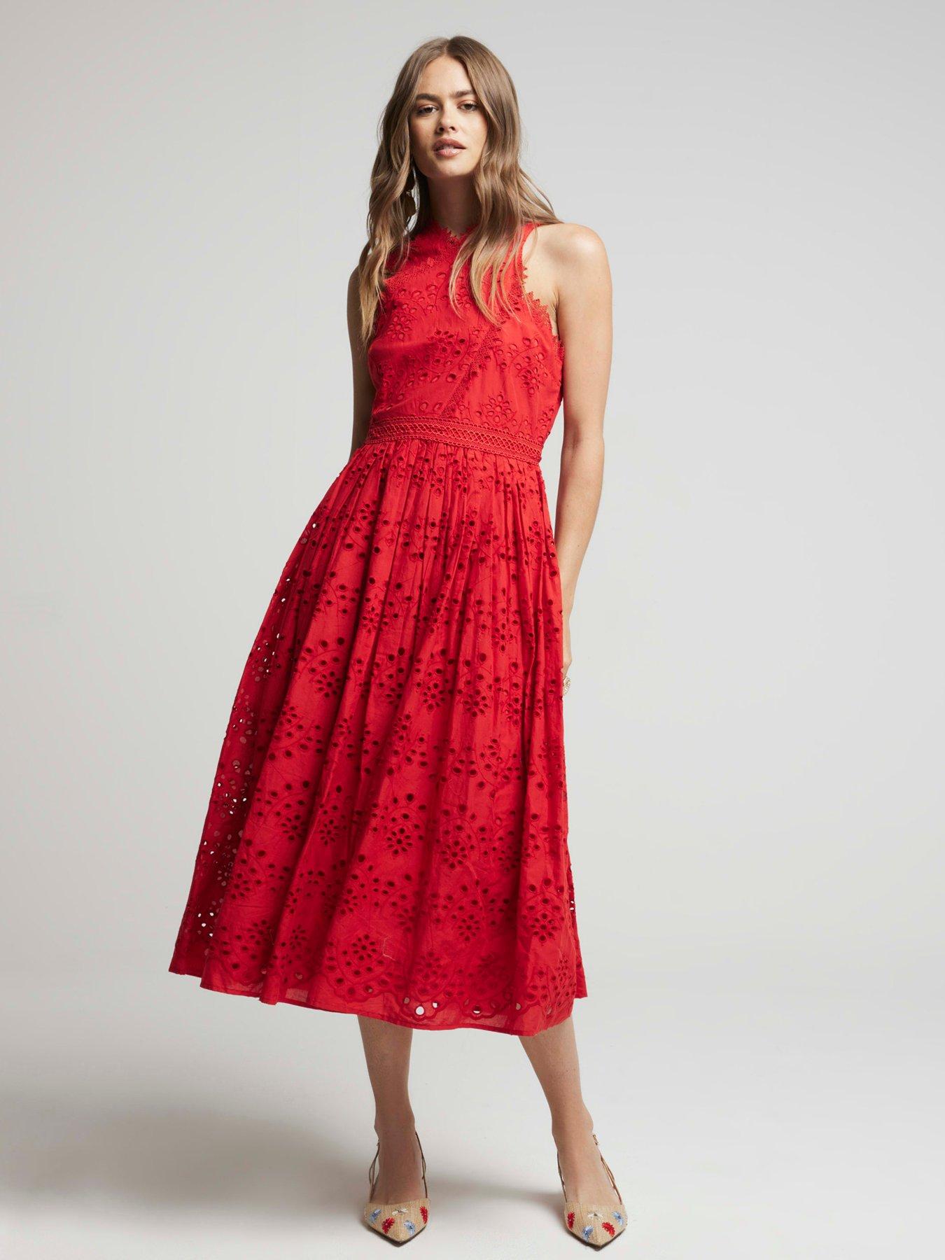 open lace back dress Island Indulgence Strapless Mini Dress Red