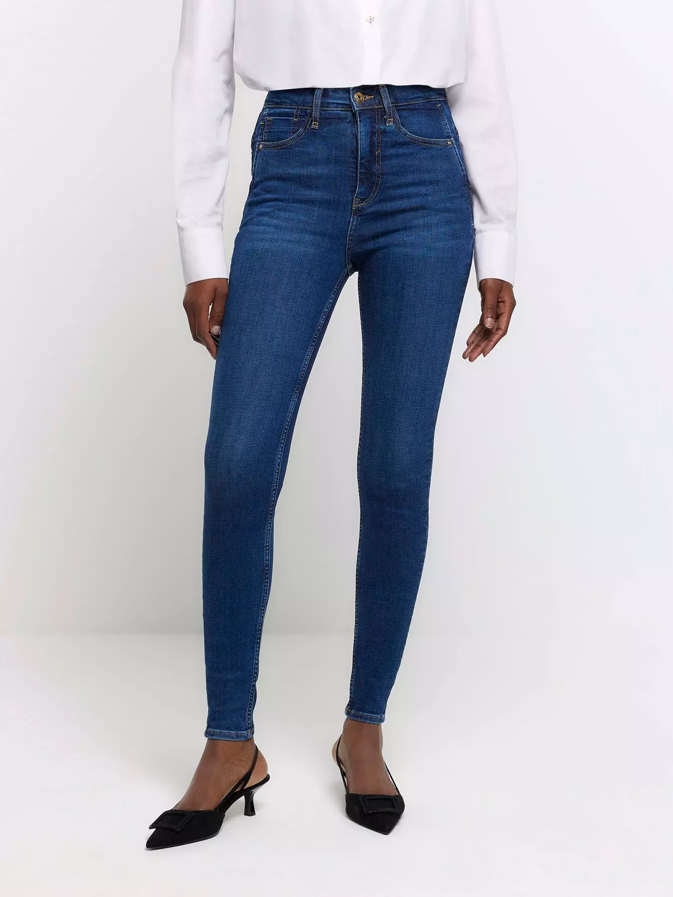 River Island High Waisted Jeggings - Blue