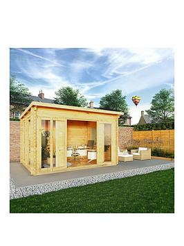 Product photograph of Mercia 4m X 3m Studio Pent Log Cabin - 28mm from very.co.uk