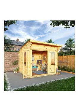 Product photograph of Mercia 3m X 3m Curved Roof Log Cabin - 44mm from very.co.uk