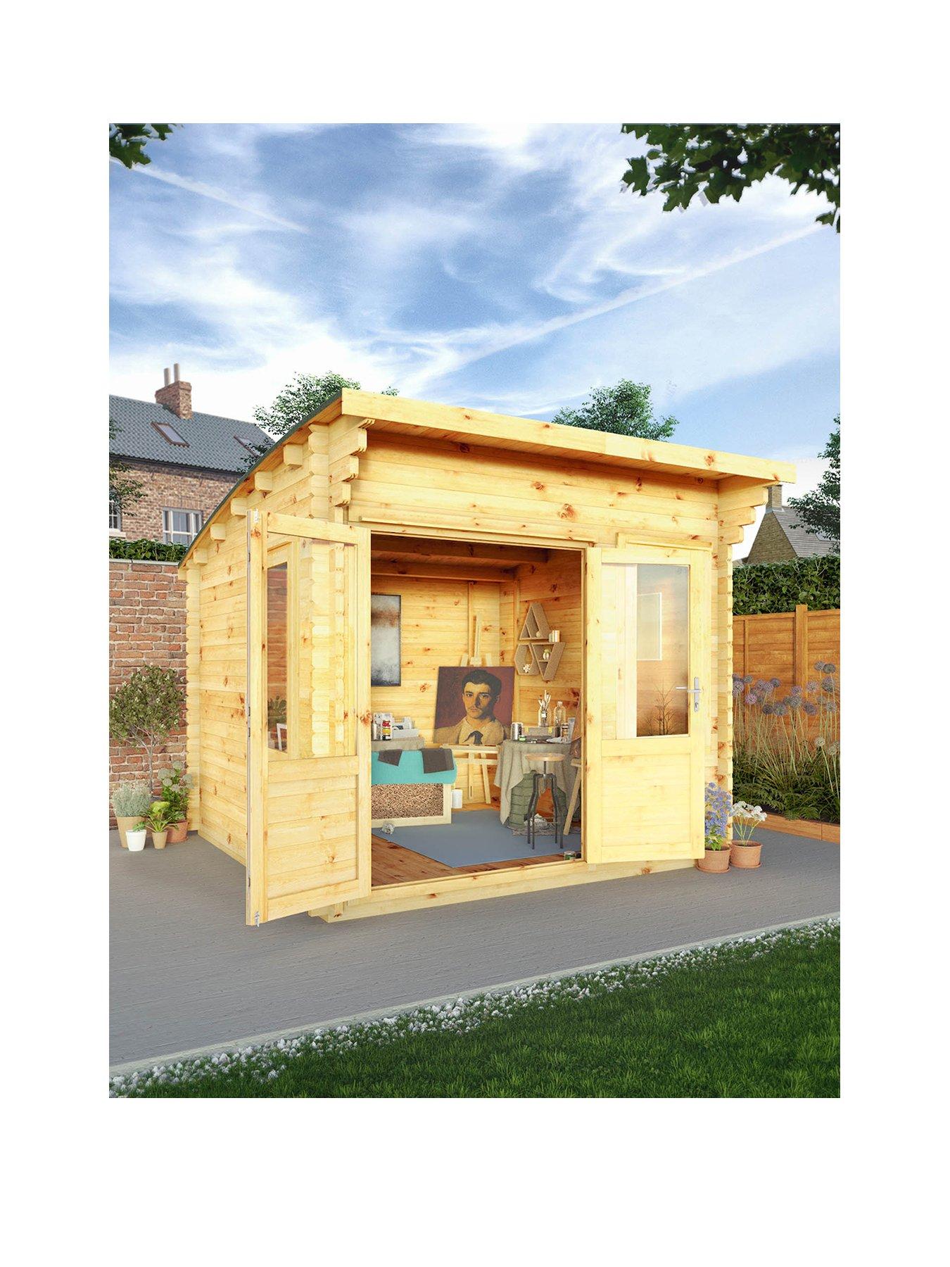 MERCIA 3m x 3m Curved Roof Log Cabin - 44mm