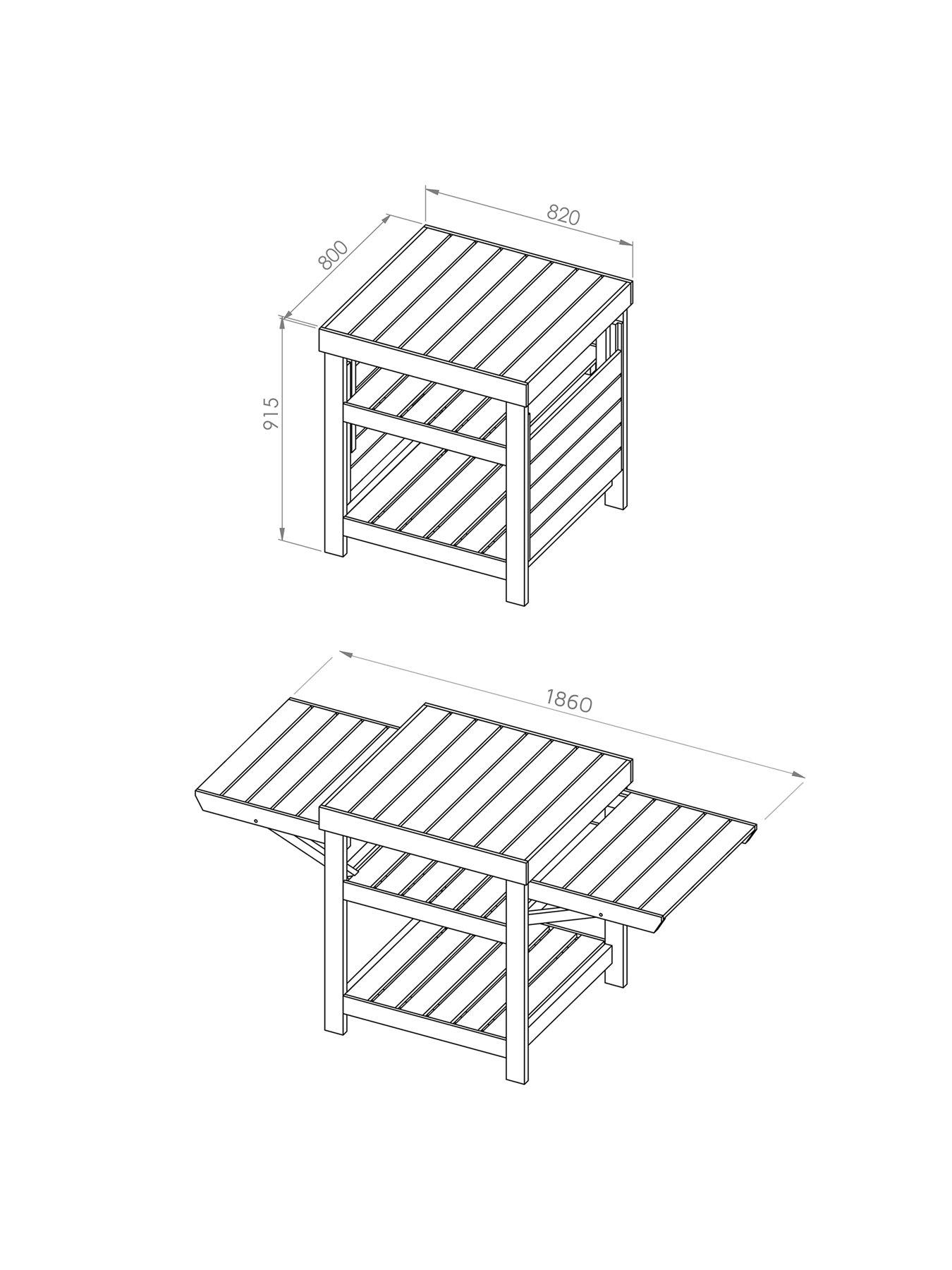 Image 7 of 7 of MERCIA Pressure-Treated Pizza Oven/BBQ Table
