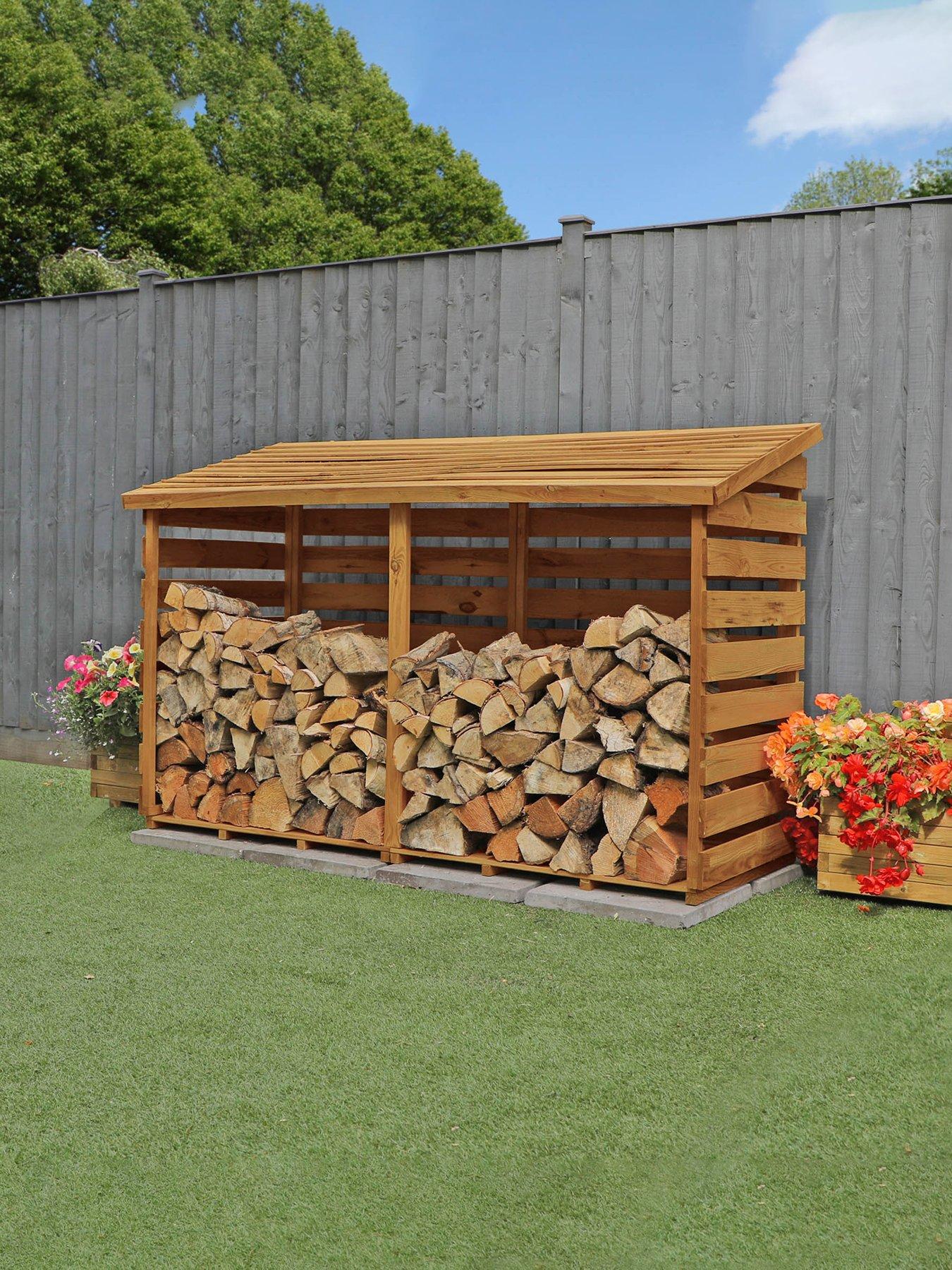 Product photograph of Mercia Pressure Treated Double Log Store from very.co.uk