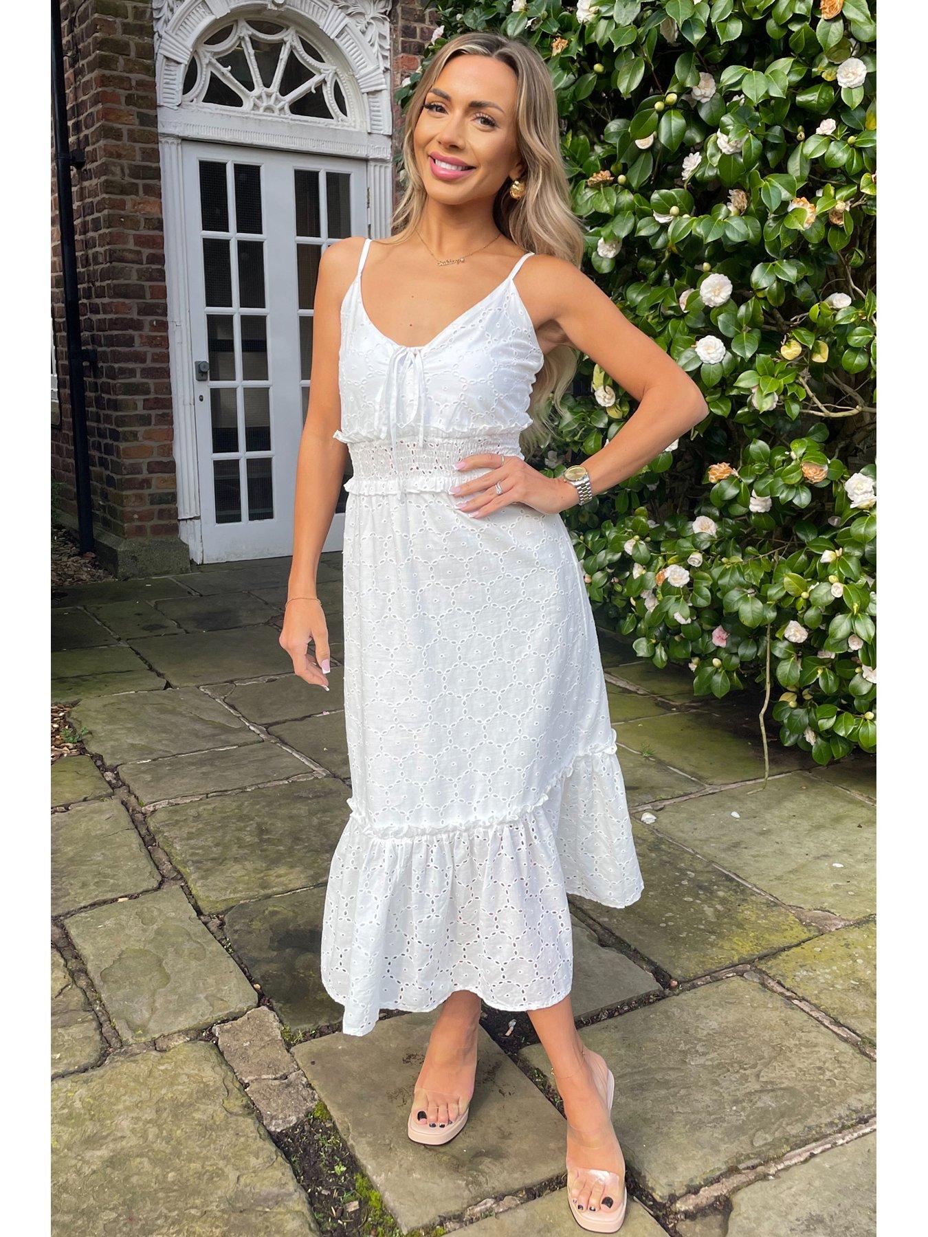 Ax Paris White Embroidered Dress