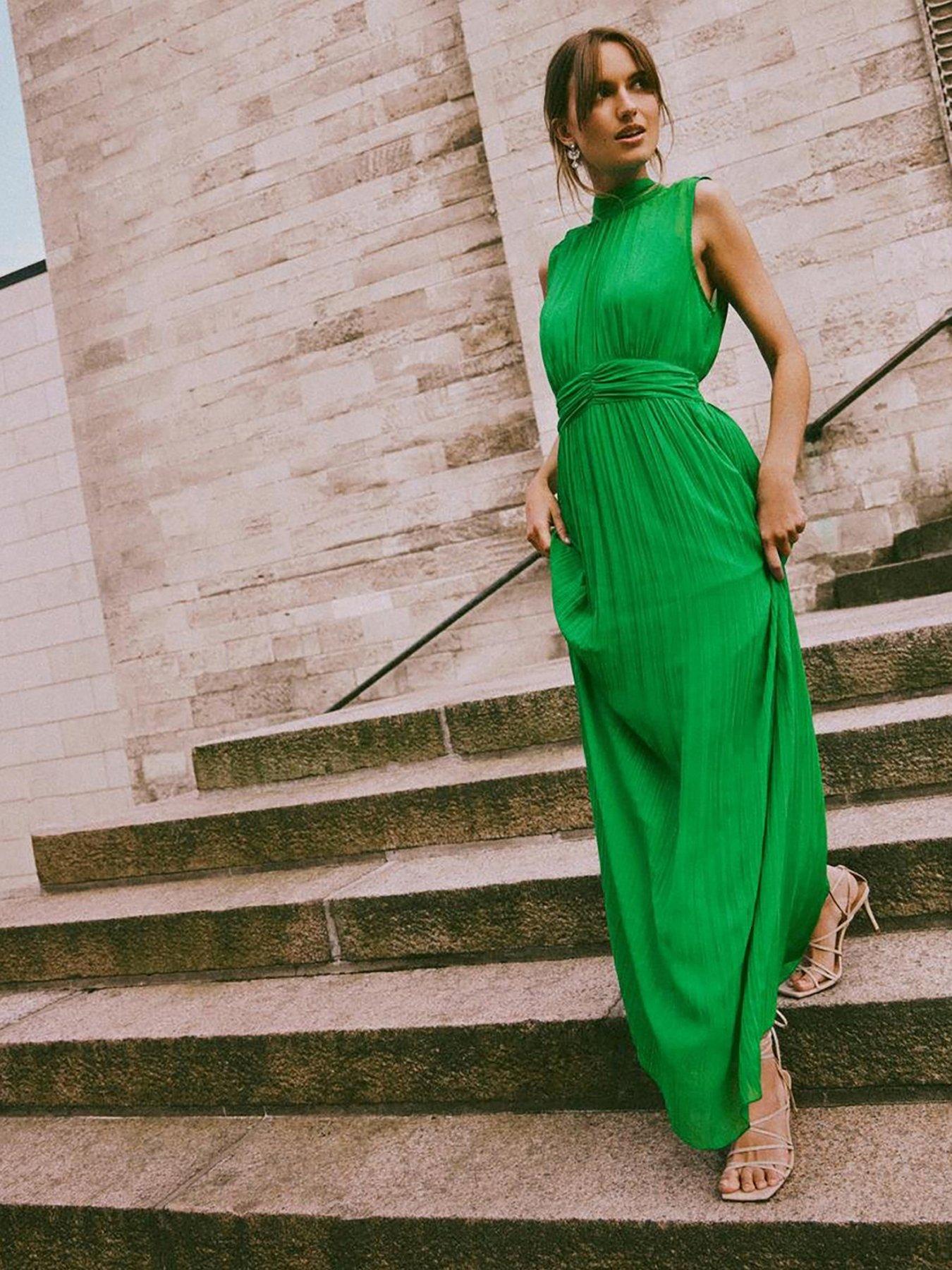 vila-high-neck-maxi-dress-green