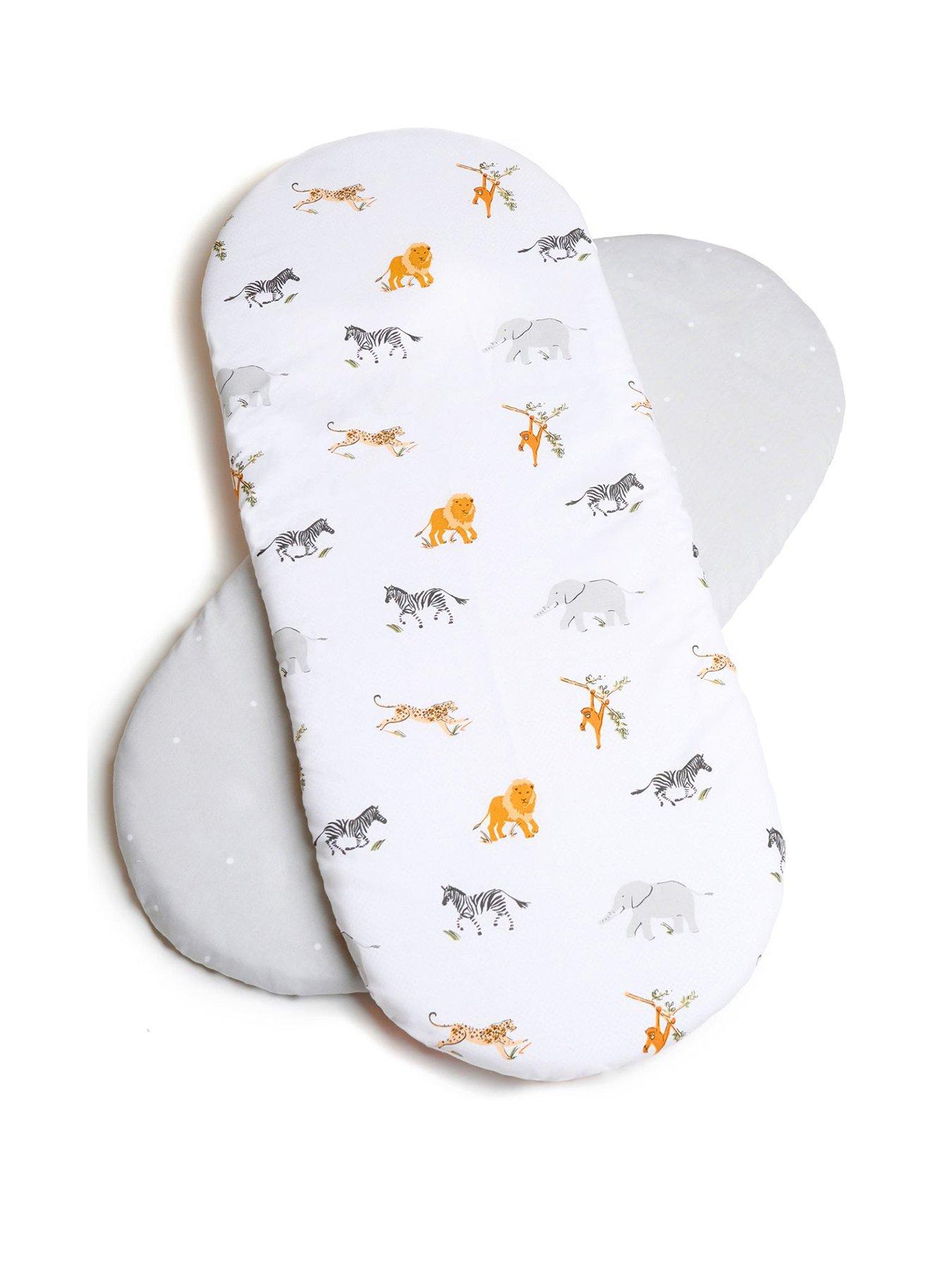 Clair De Lune Jungle Dream 2 Pack Fitted Cotton Moses Basket Sheets (74 x 30 cm)