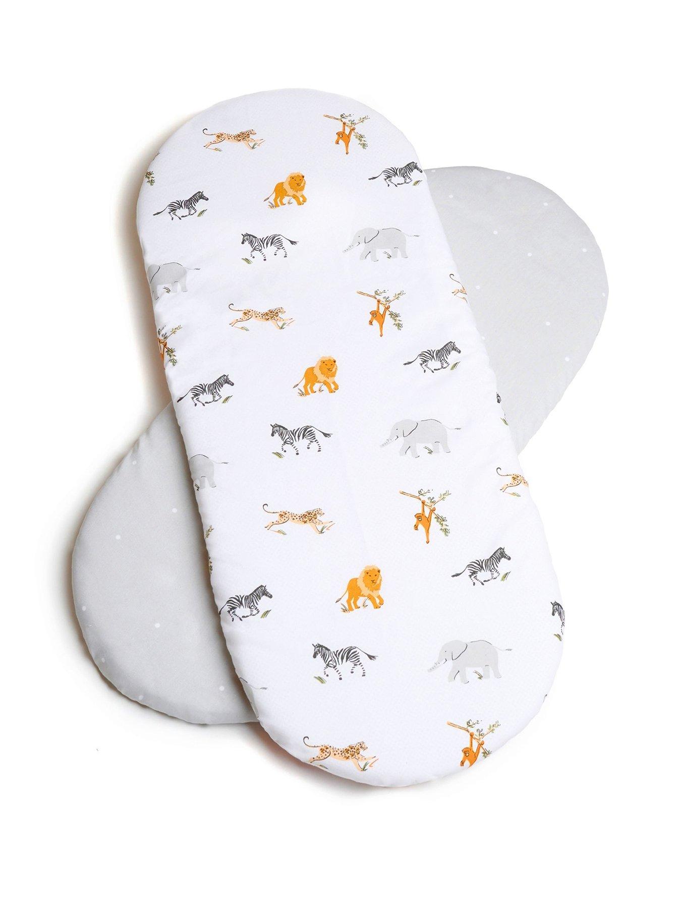 Clair De Lune Jungle Dream 2 Pack Fitted Cotton Moses Basket Sheets (74 x 30 cm)