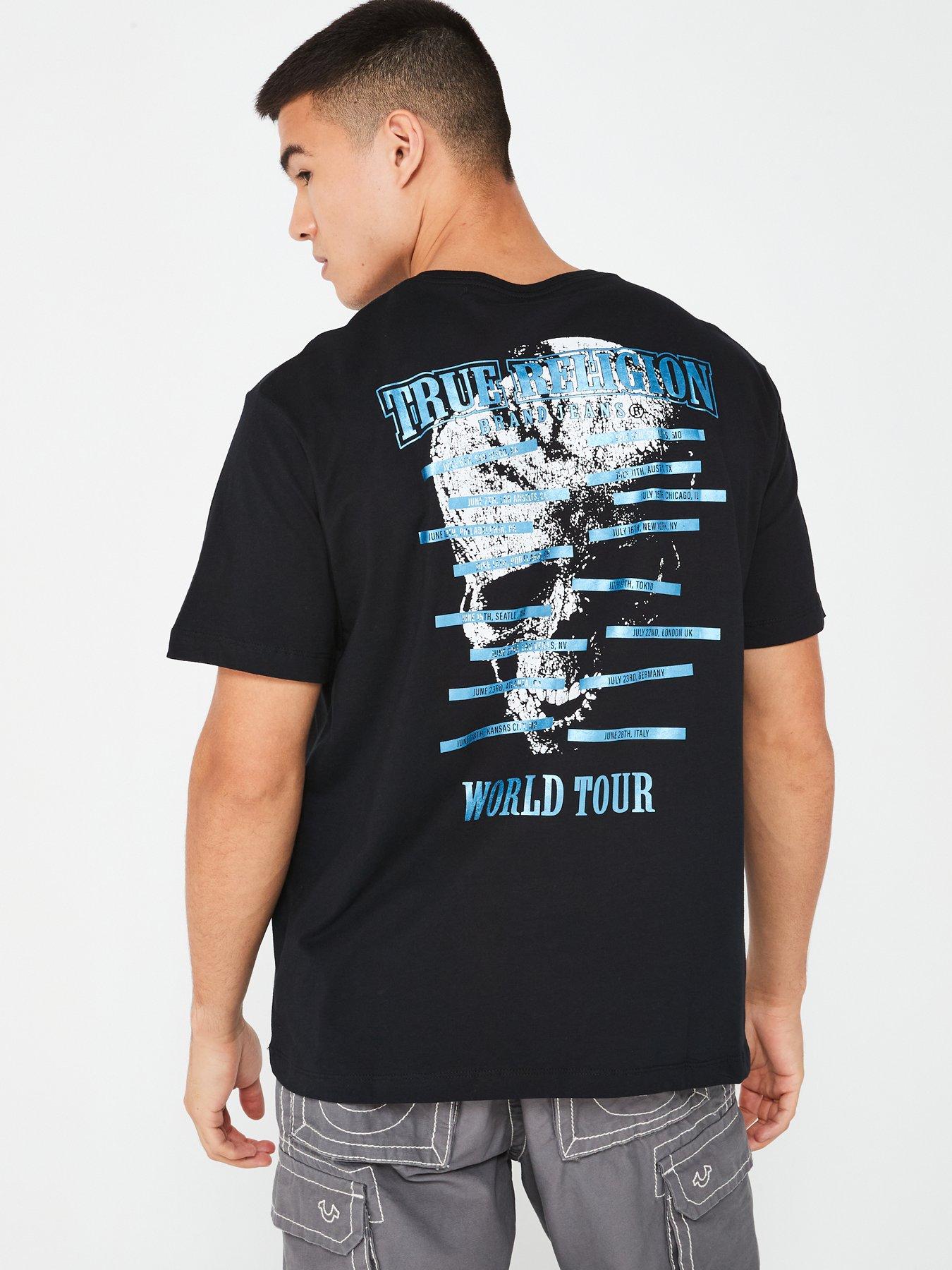 TRUE RELIGION Relaxed Skull World Tour T-Shirt - Black | Very.co.uk