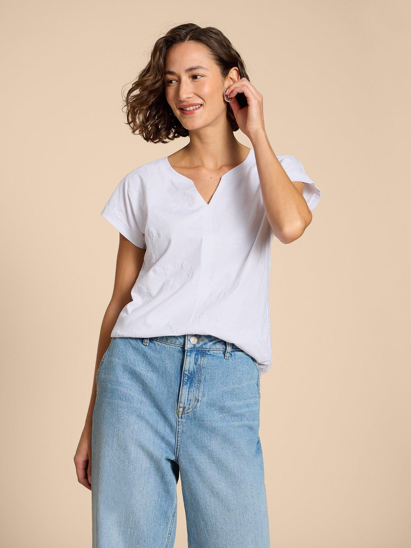 undefined Nelly Embroidered T-Shirt - White