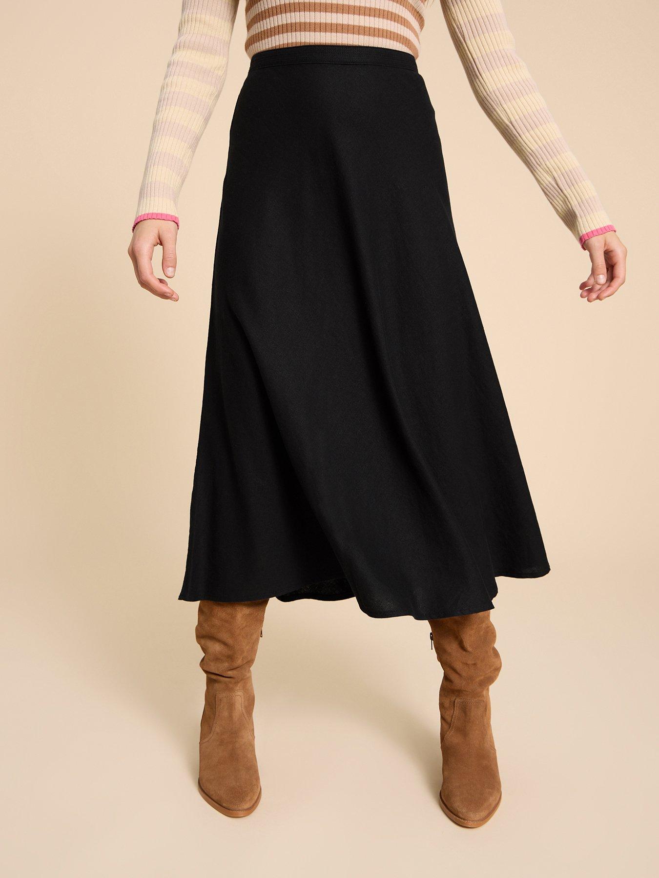 Clemence Linen Skirt Black