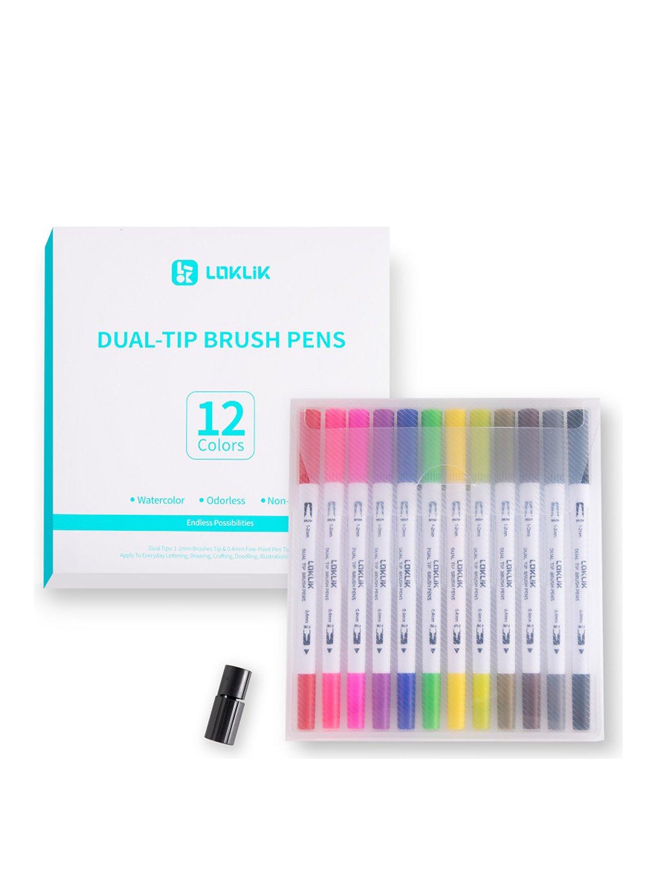 Dual Tip Brush Pens 12 Colours - LOKLiK Europe