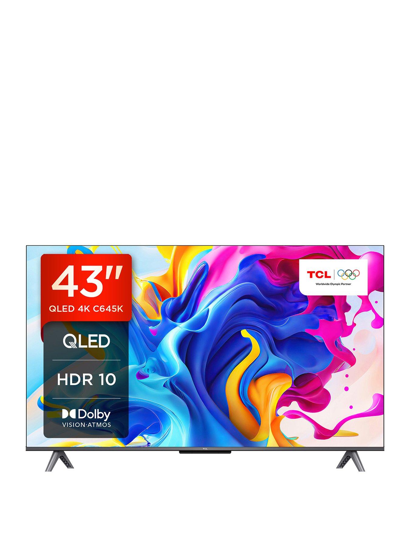 Tcl 43C645K, 43 Inch, 4K Ultra Hd Hdr, Qled Smart Tv With Google Assistant  Dolby Atmos