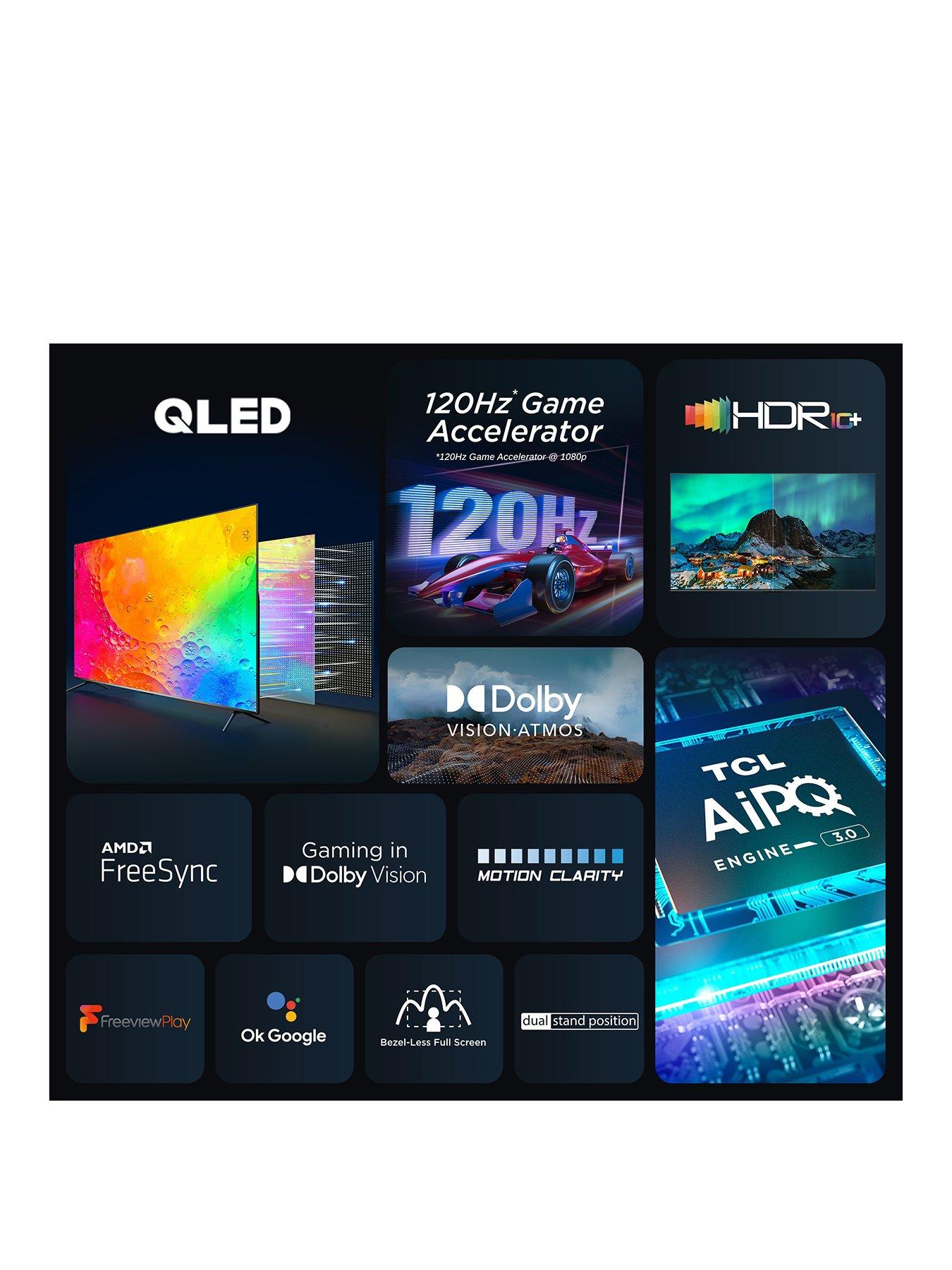 TCL 43C645K, 43 inch, 4K Ultra HD HDR, QLED Smart TV with Google