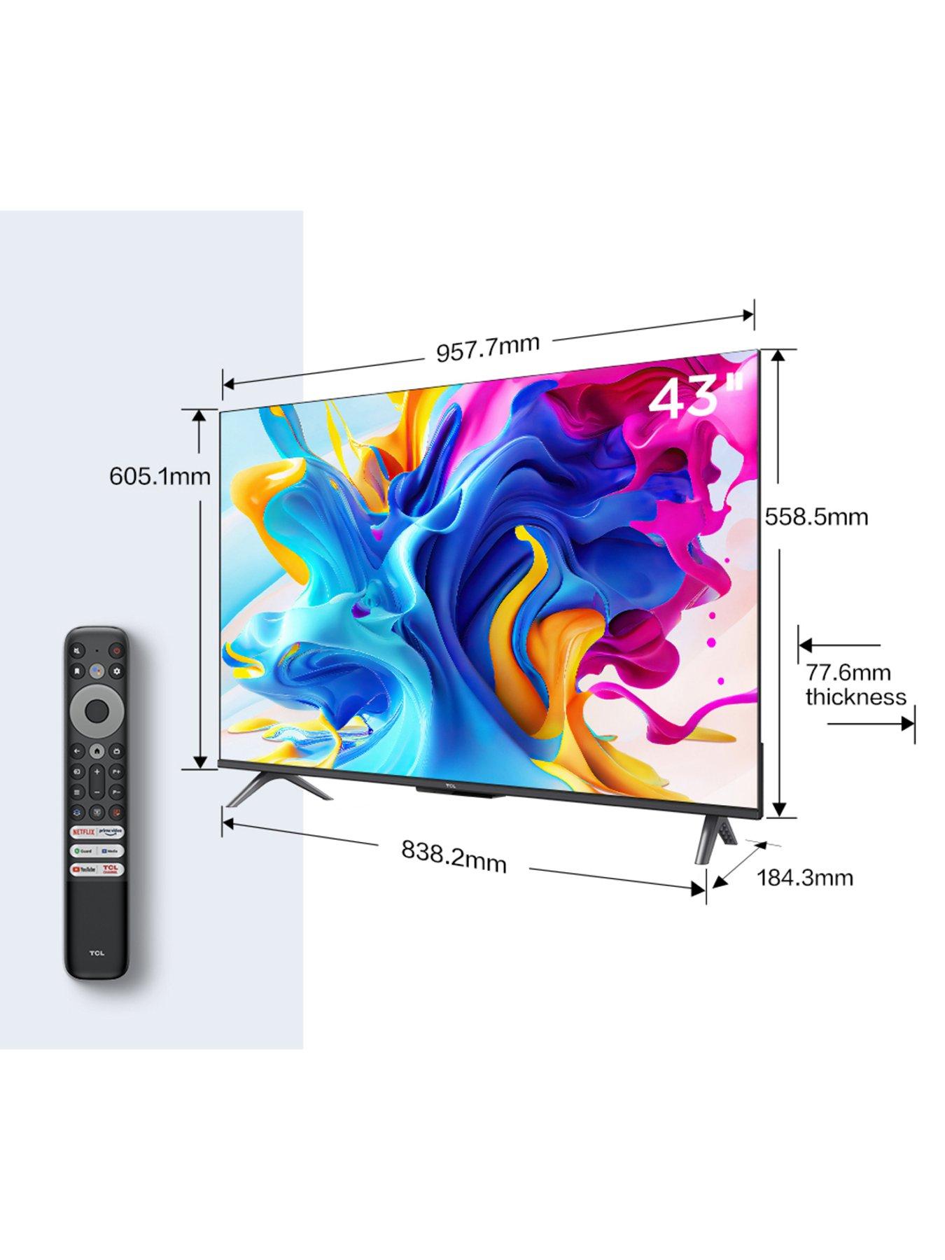 TCL 43-Inch Q65 QLED 4K UHD Smart TV With Google TV (43Q651G-, 2024 Model) Dolby Vision, Dolby Atmos, HDR Pro+, Voice Remote, Works With Alexa, Streaming Television | Amazon Price Tracker