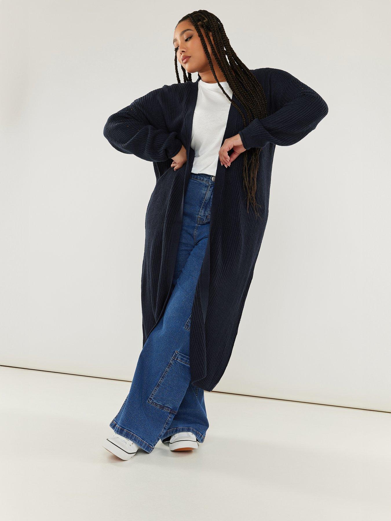 Yours Curve Opp Cardigan - Blue