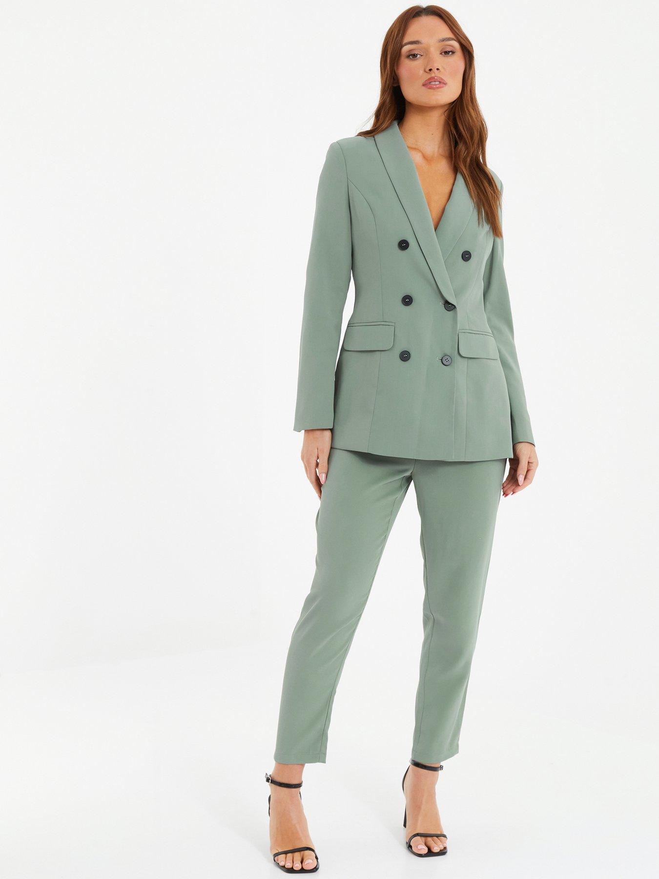 Quiz Khaki High Waisted Tapered Trousers