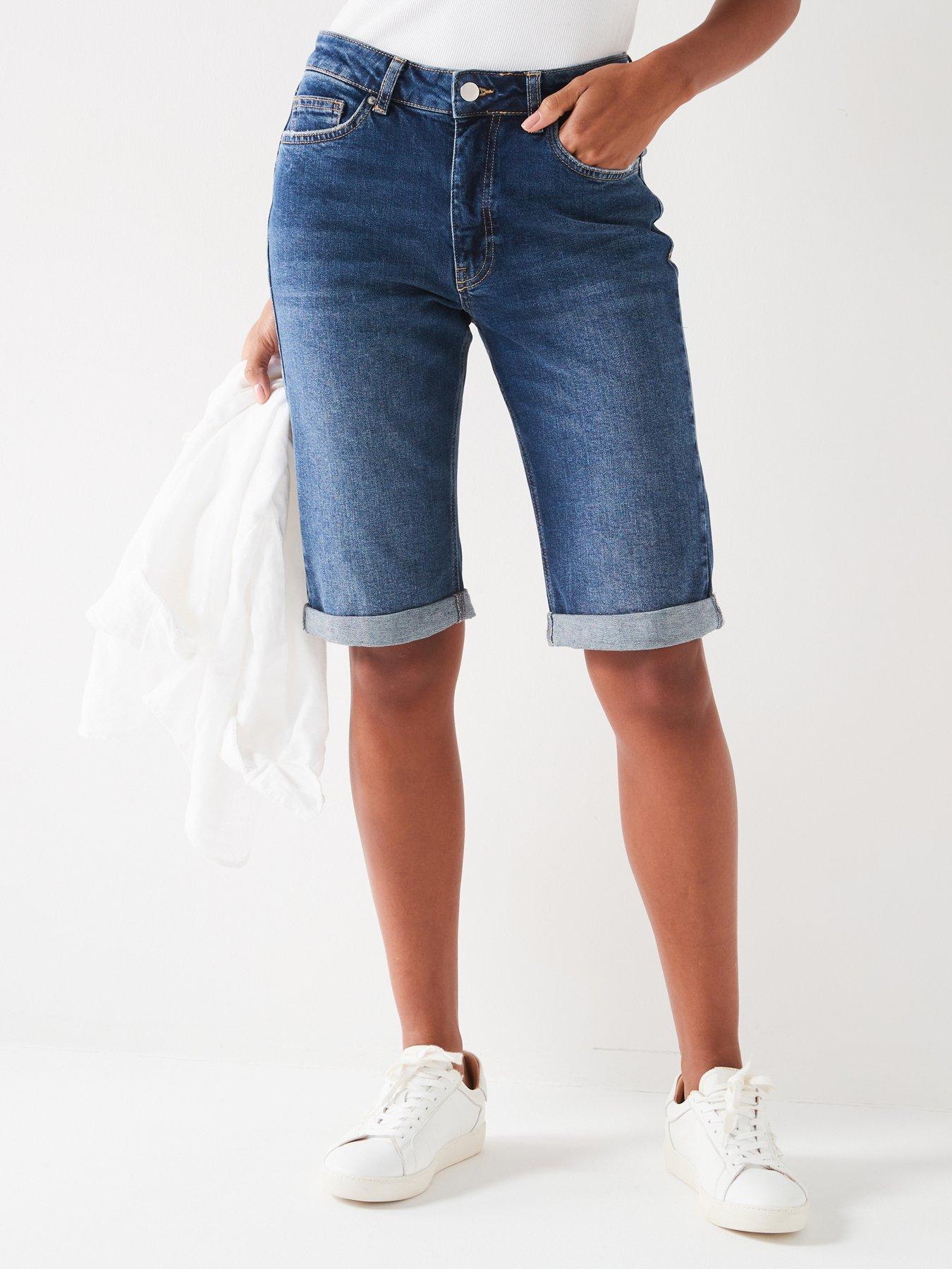 undefined Taylor Boyfriend Denim Shorts - Dark Wash