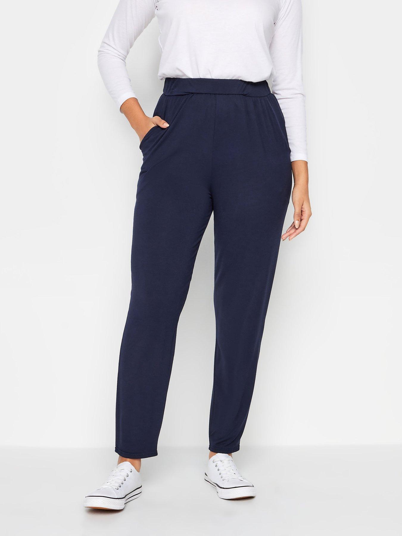 M&Co Petite Petite Navy Hareem Trouser 27", Blue, Size 14, Women