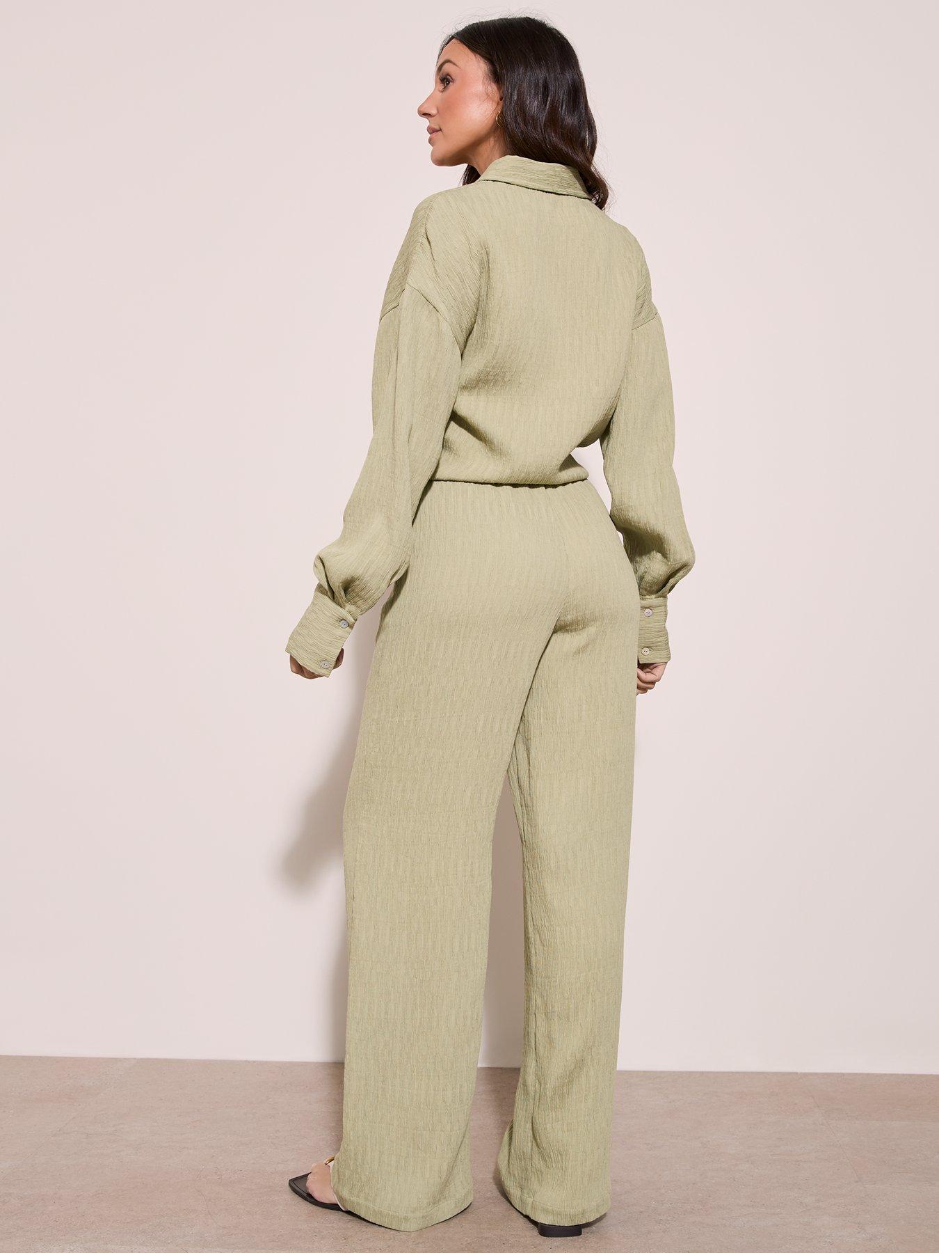 Image 2 of 4 of Michelle Keegan Textured Button Through Shirt - Green