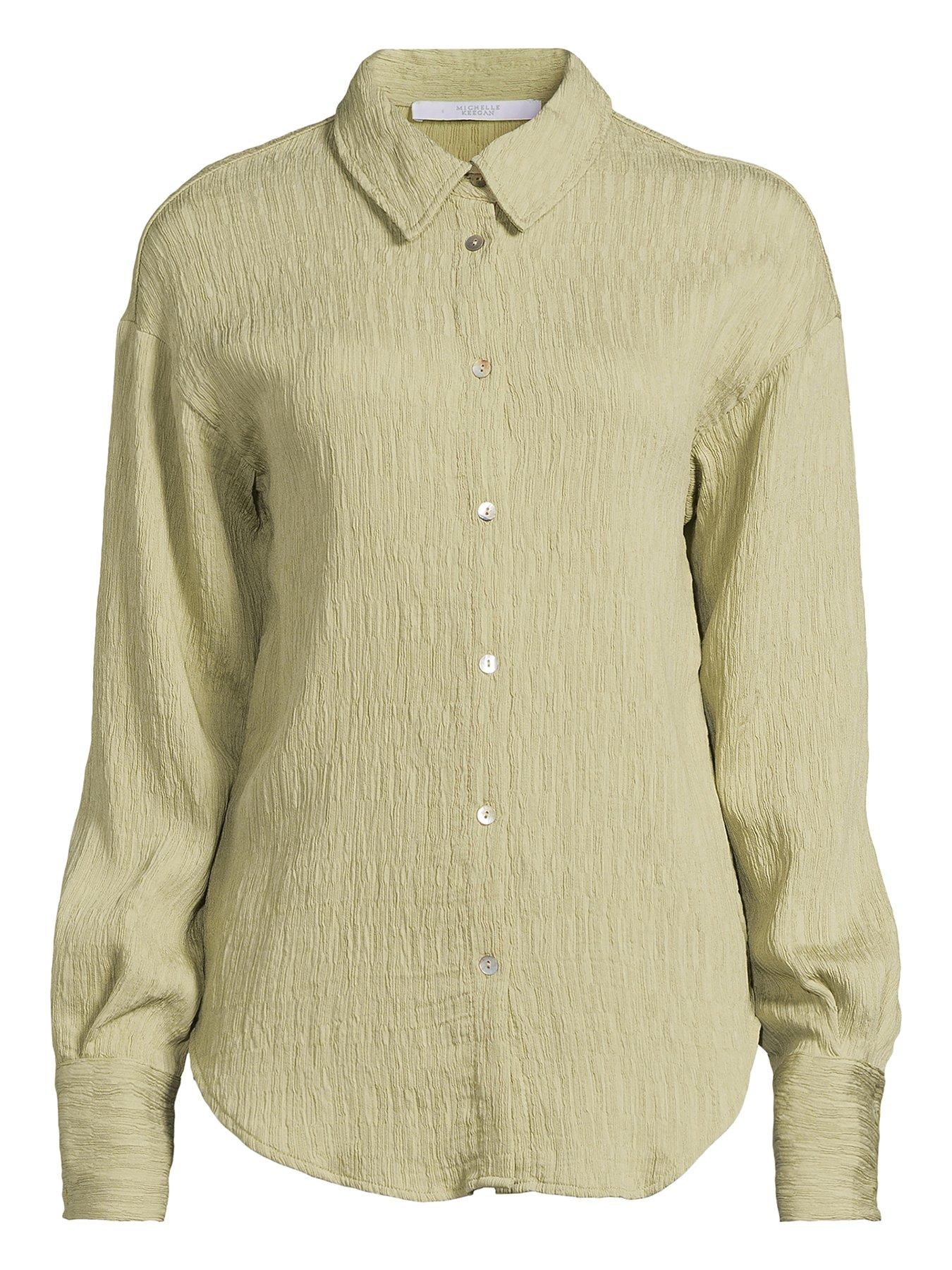 Image 4 of 4 of Michelle Keegan Textured Button Through Shirt - Green