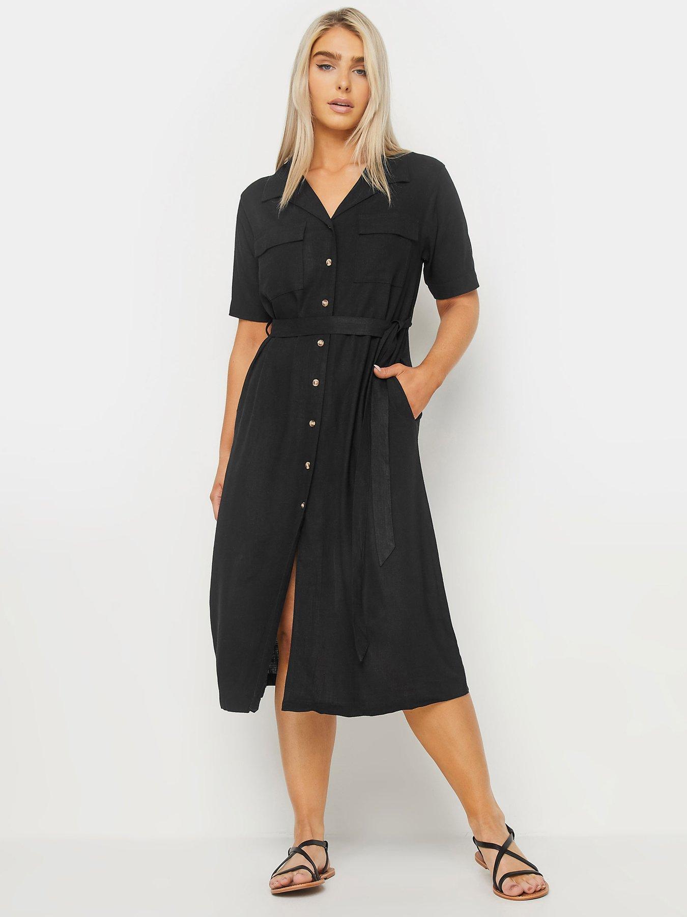 M&Co Black Linen Shirt Dress