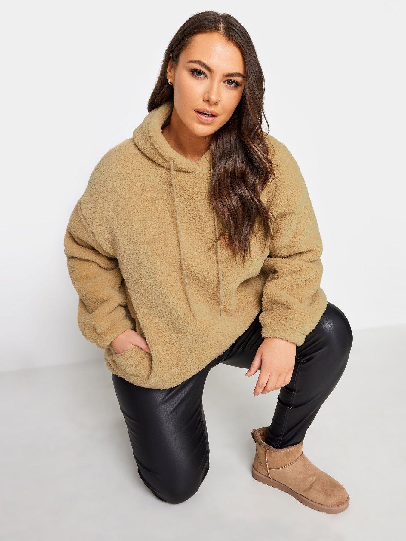 Faux shearling outlet hoodie