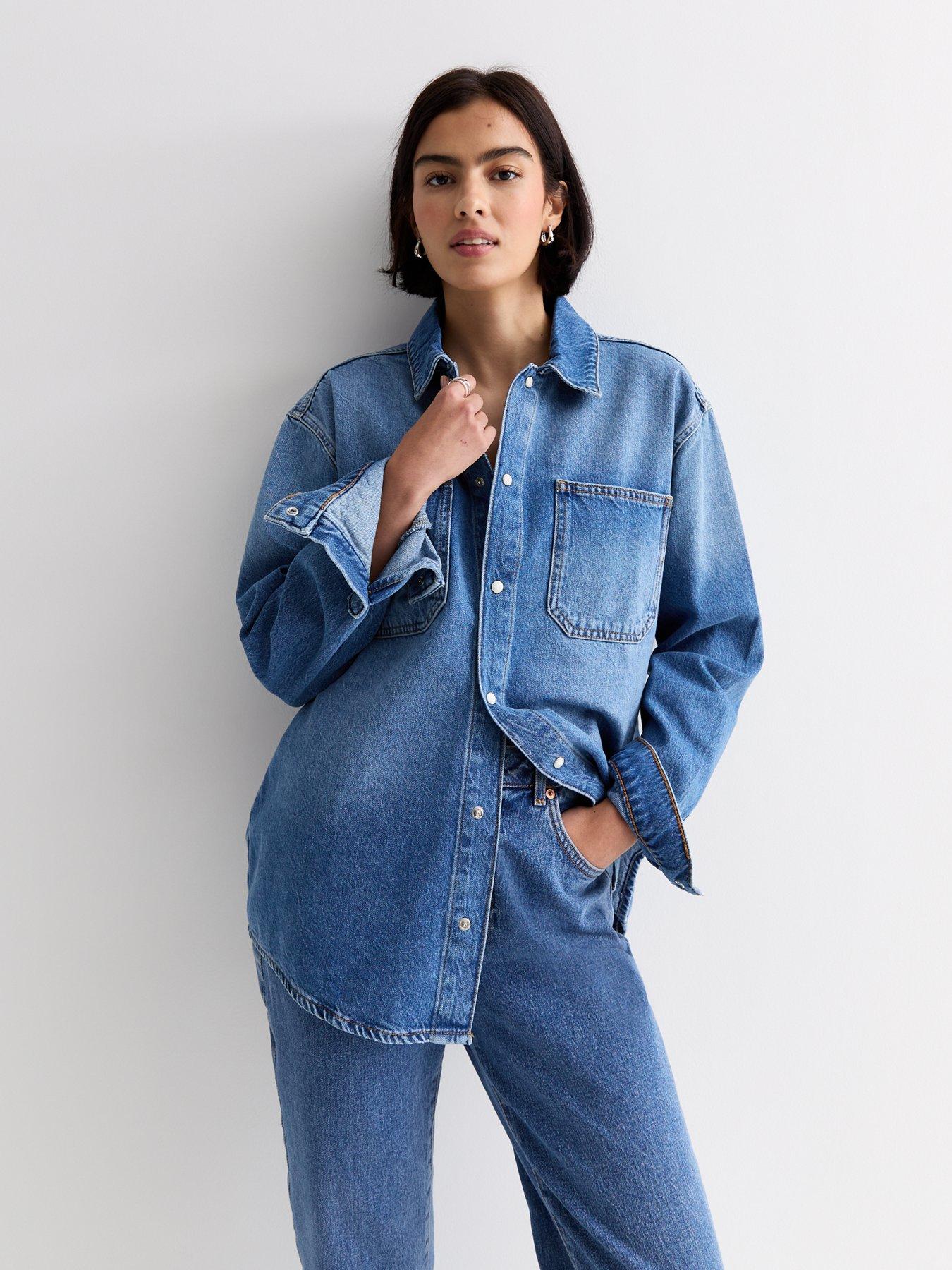 New Look Blue Denim Long Sleeve Overshirt | Very.co.uk