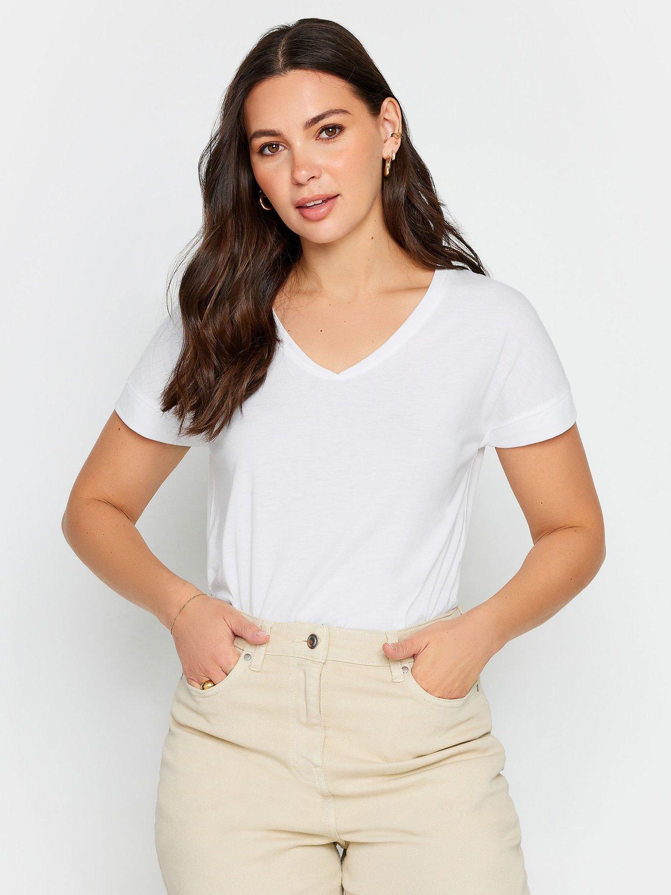 undefined Tall Premium White Modal V Neck Tee