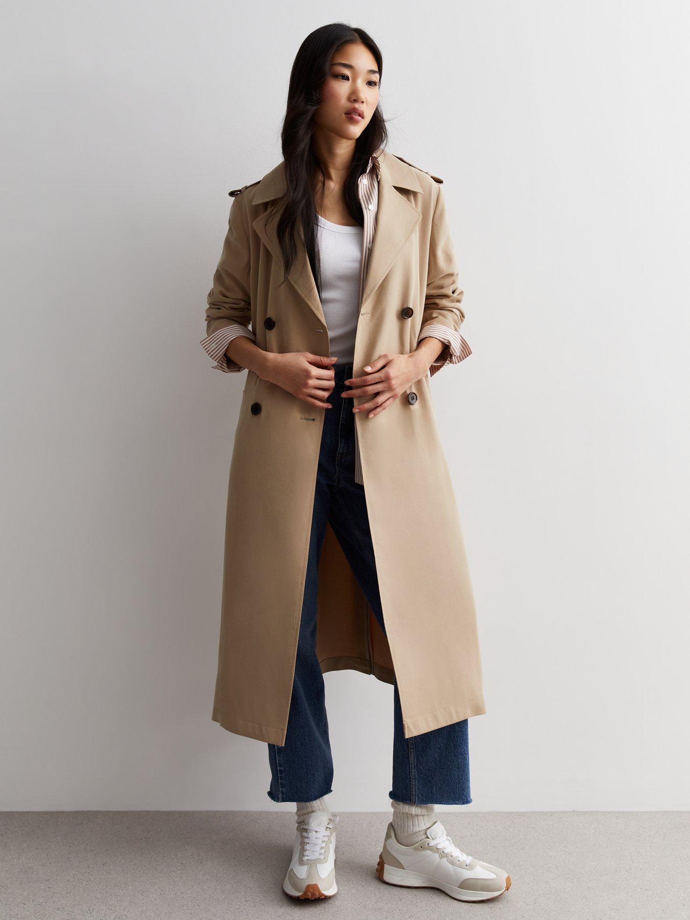 New Look Camel Belted Longline Trench Coat
