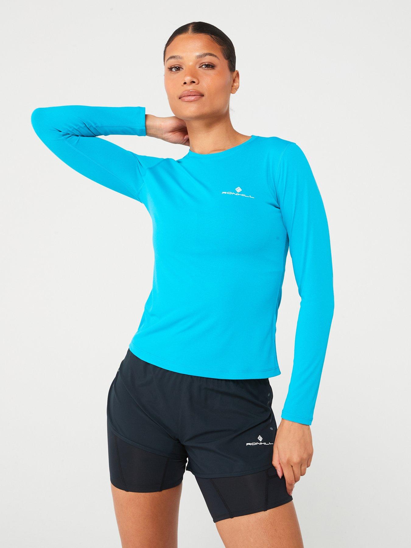 undefined Womens Core Long Sleeve Running Tee -Blue/White
