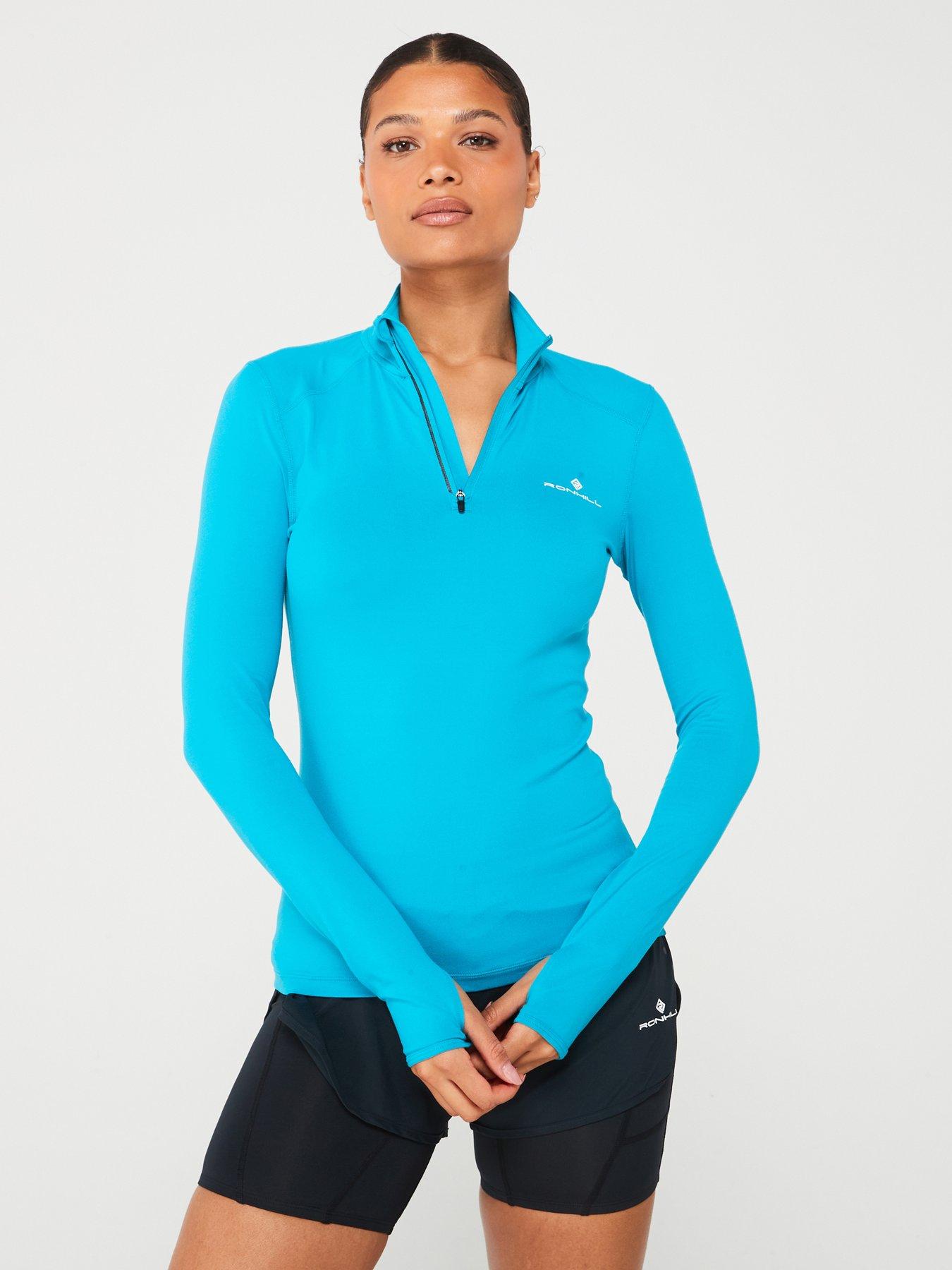 Ronhill Womens Core Thermal Half Zip-Blue/White