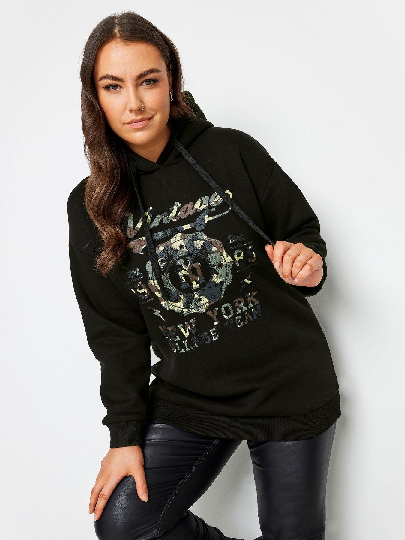 Black cheap slogan hoodie