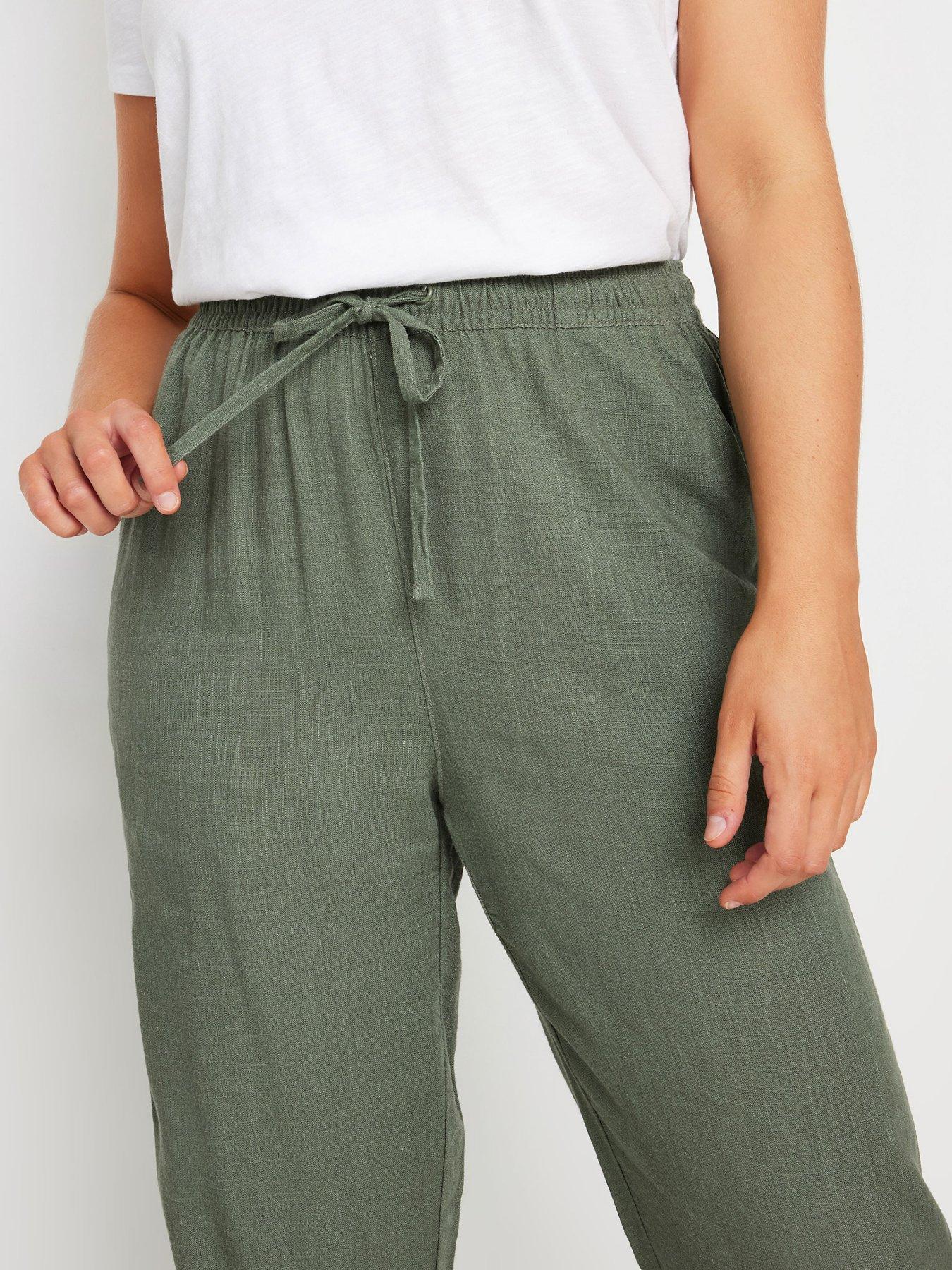 Khaki Linen Joggers