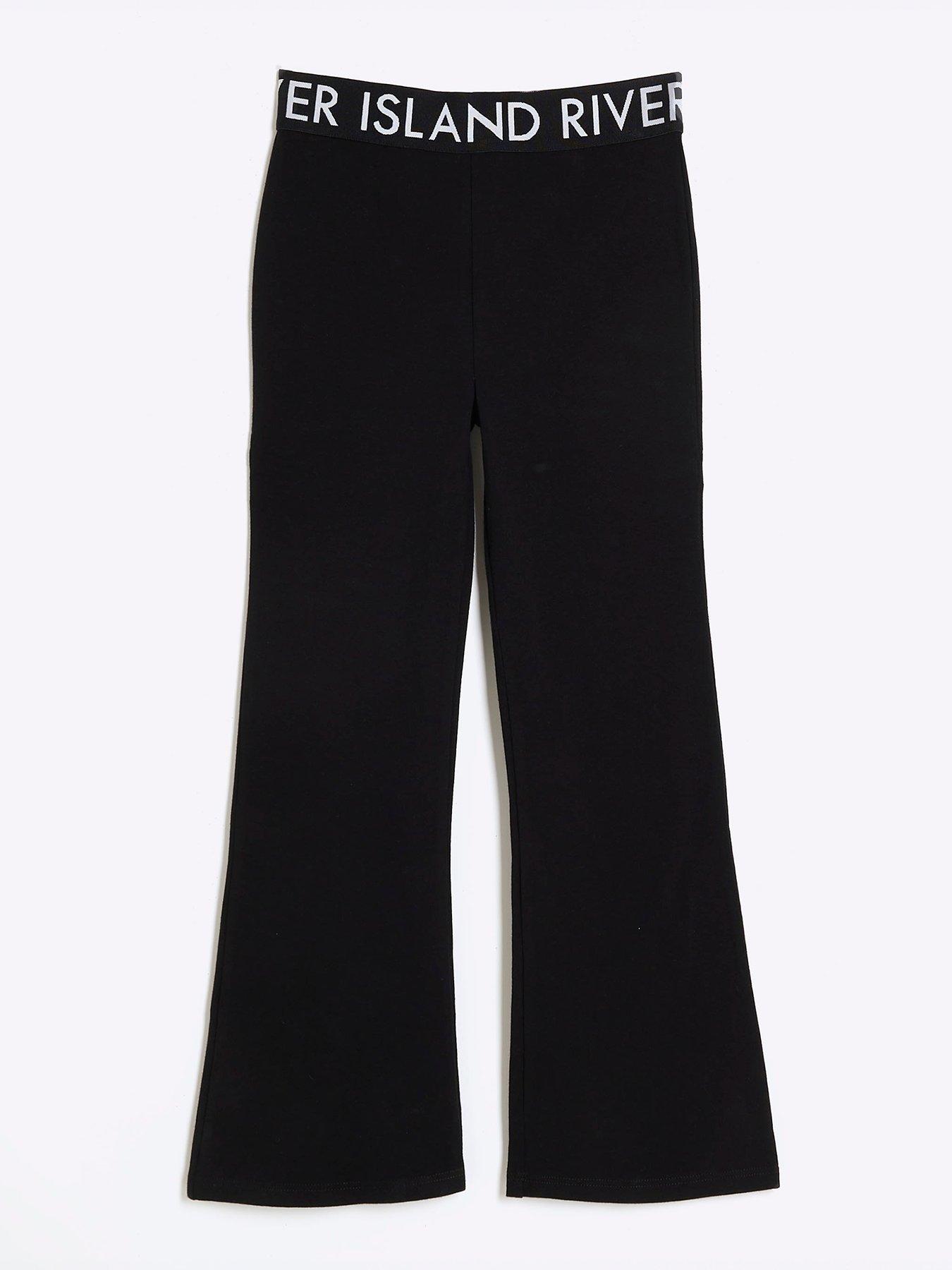 River Island Girls Elasticated Flare Trousers - Black | Very.co.uk