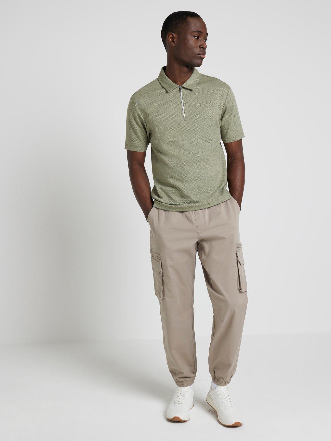 River island zip store polo