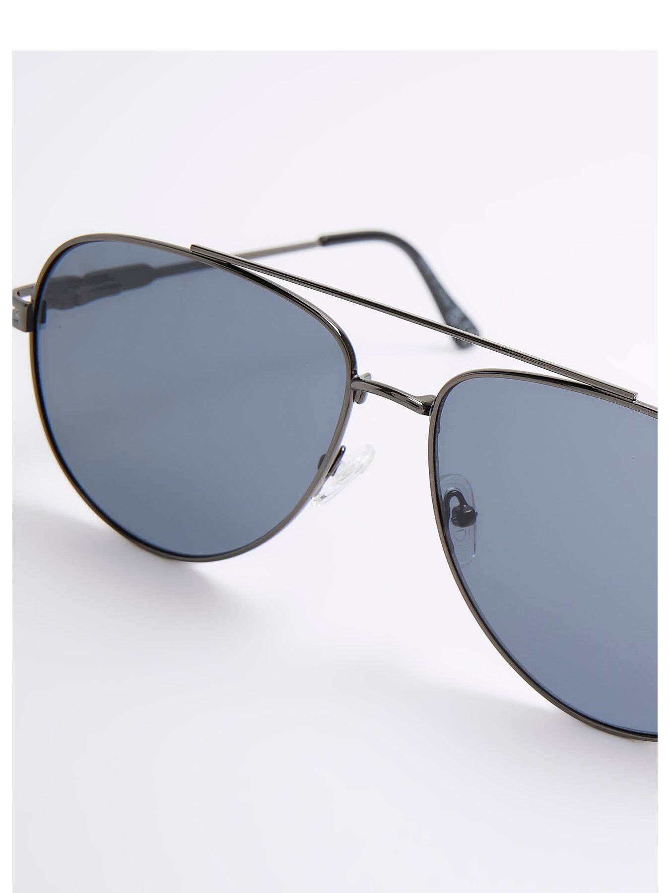 Metal Aviator Sunglasses Black