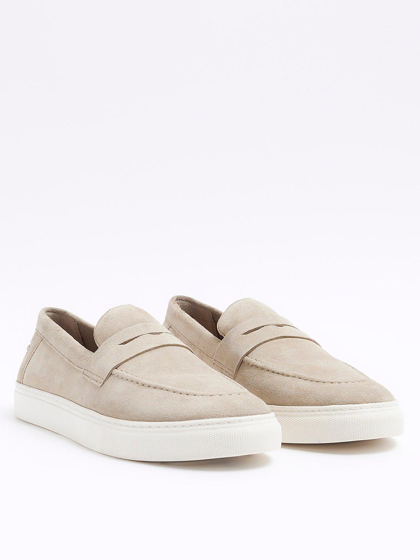 River Island Suede Cupsole Loafer - Cream | Very.co.uk