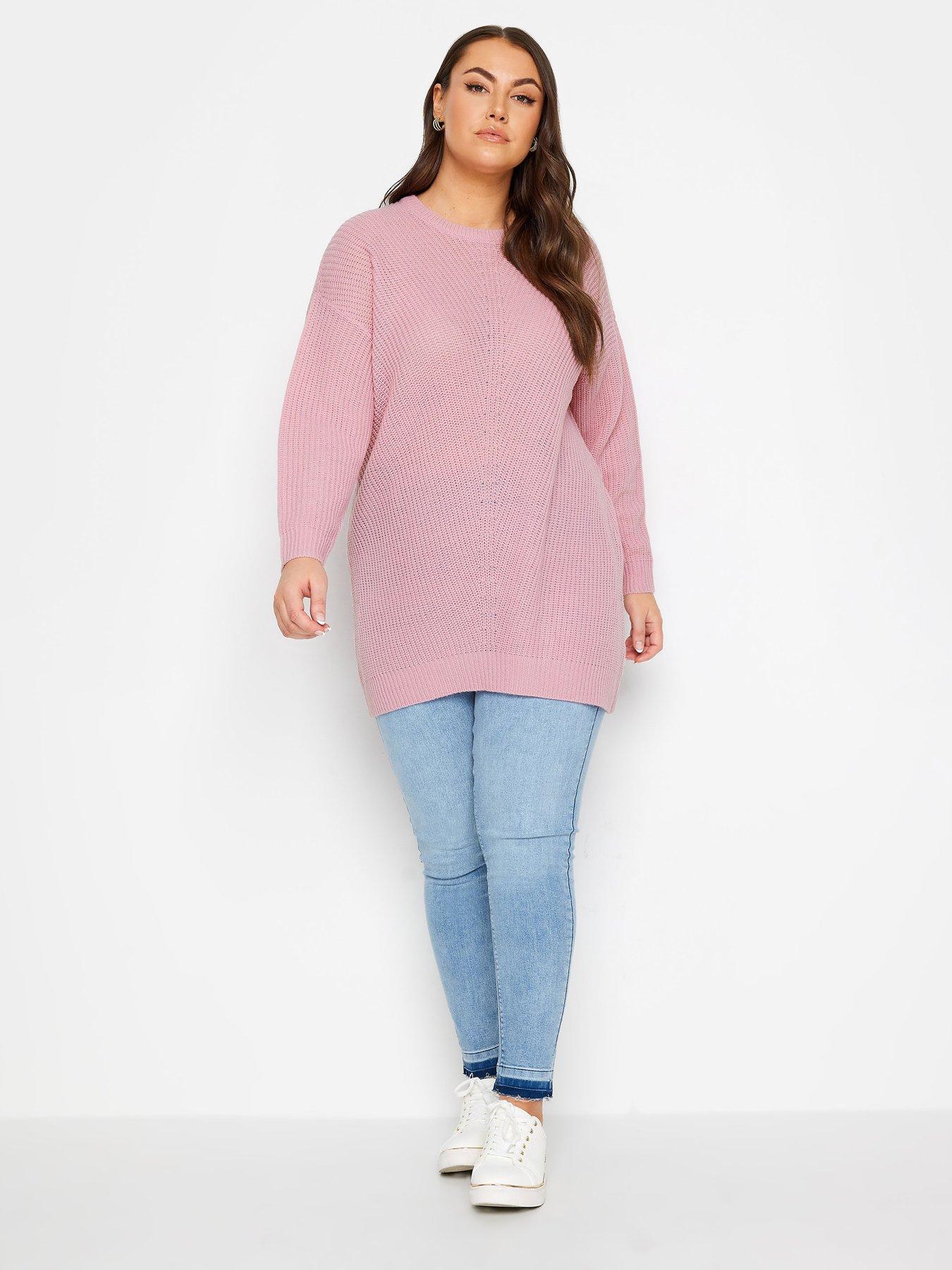 Pink jumper plus size best sale