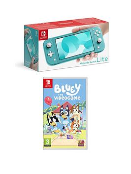 Nintendo Switch Lite Turquoise Console With  Bluey: The Videogame Switch