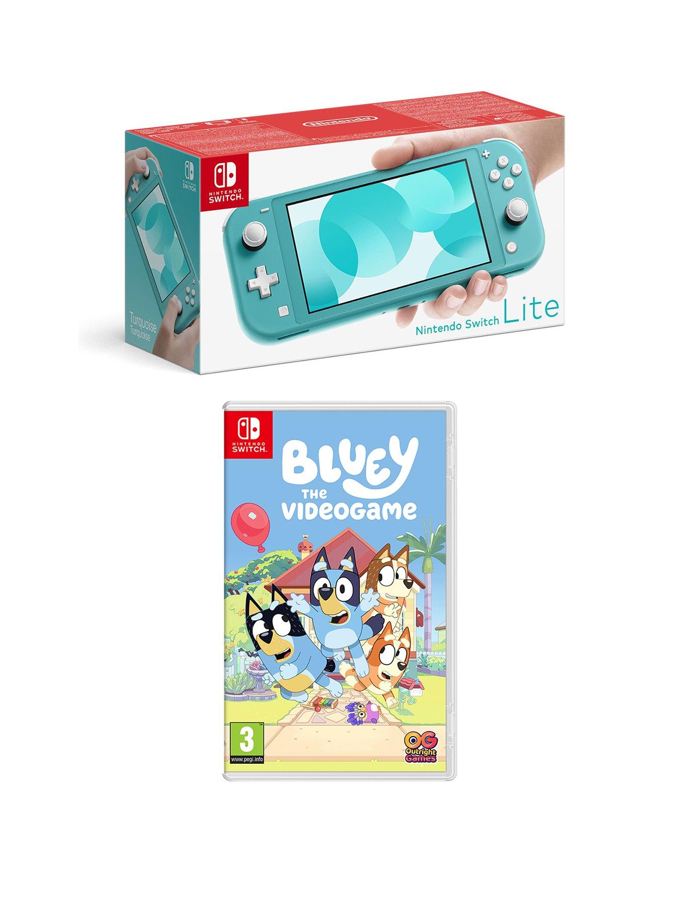 Turquoise Console with & Bluey: The Videogame Switch