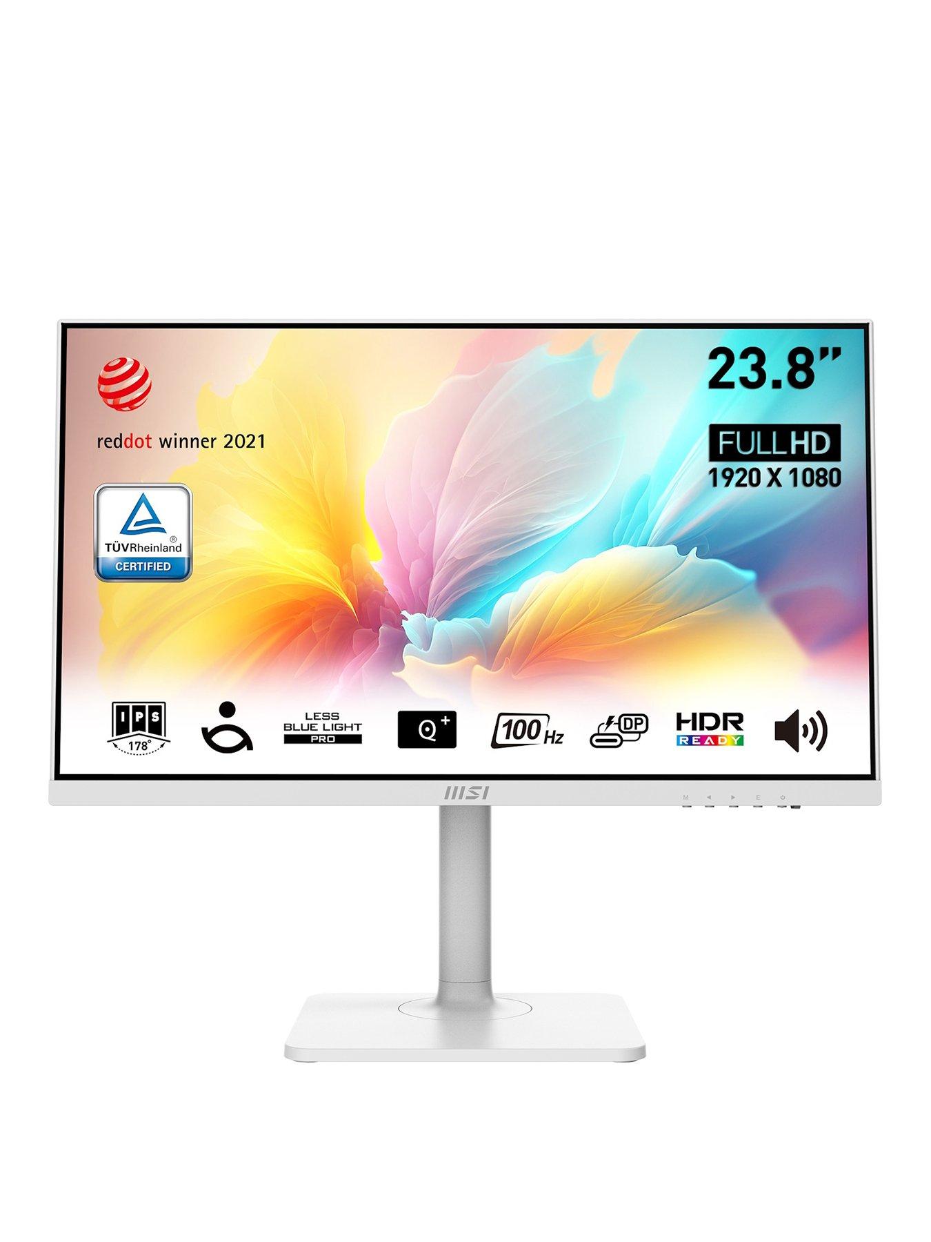 24'' IPS FHD Monitor with Flicker Safe, Built-in Power, Adjustable Pivot  Stand, Wall Mountable & Mini PC Connection Available